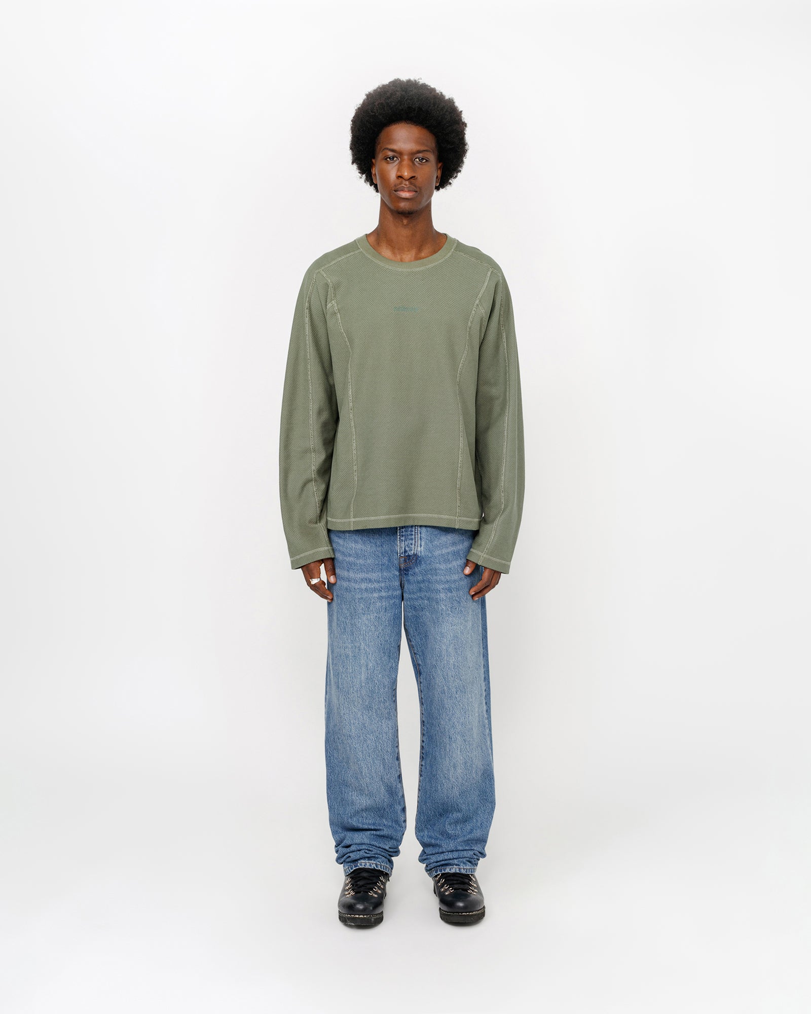 Wave Jersey Crew in olive – Stüssy Europe