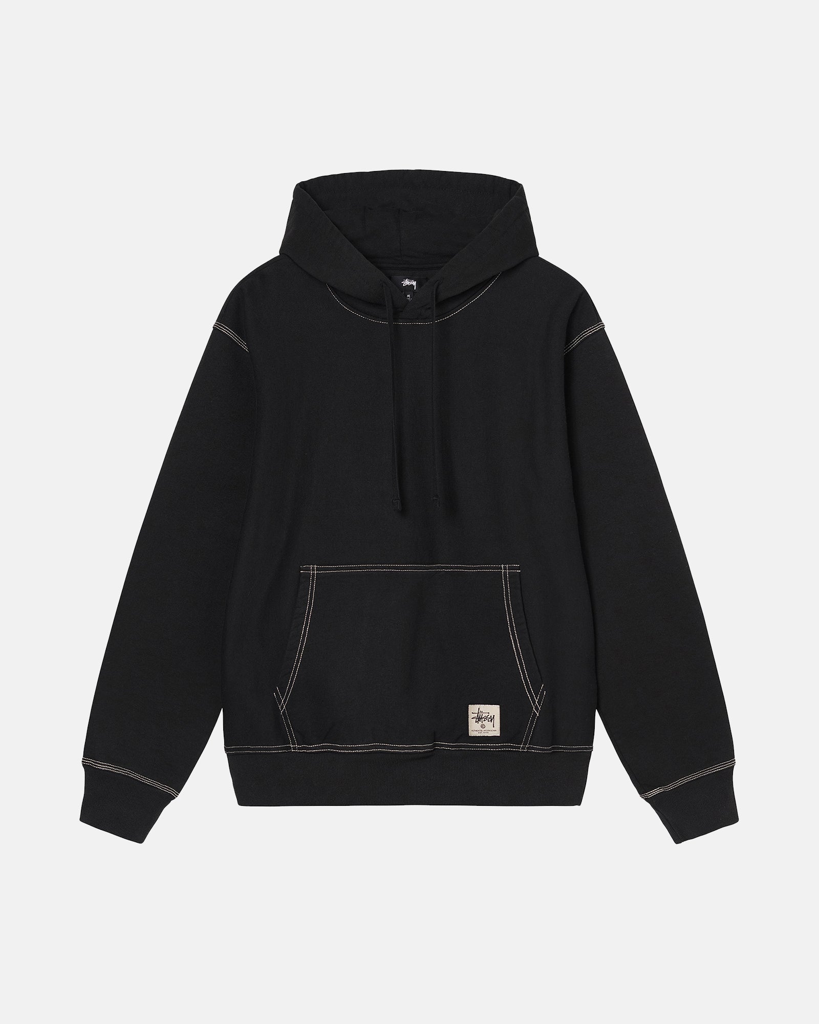 stussy contrast stitch label hoodie S