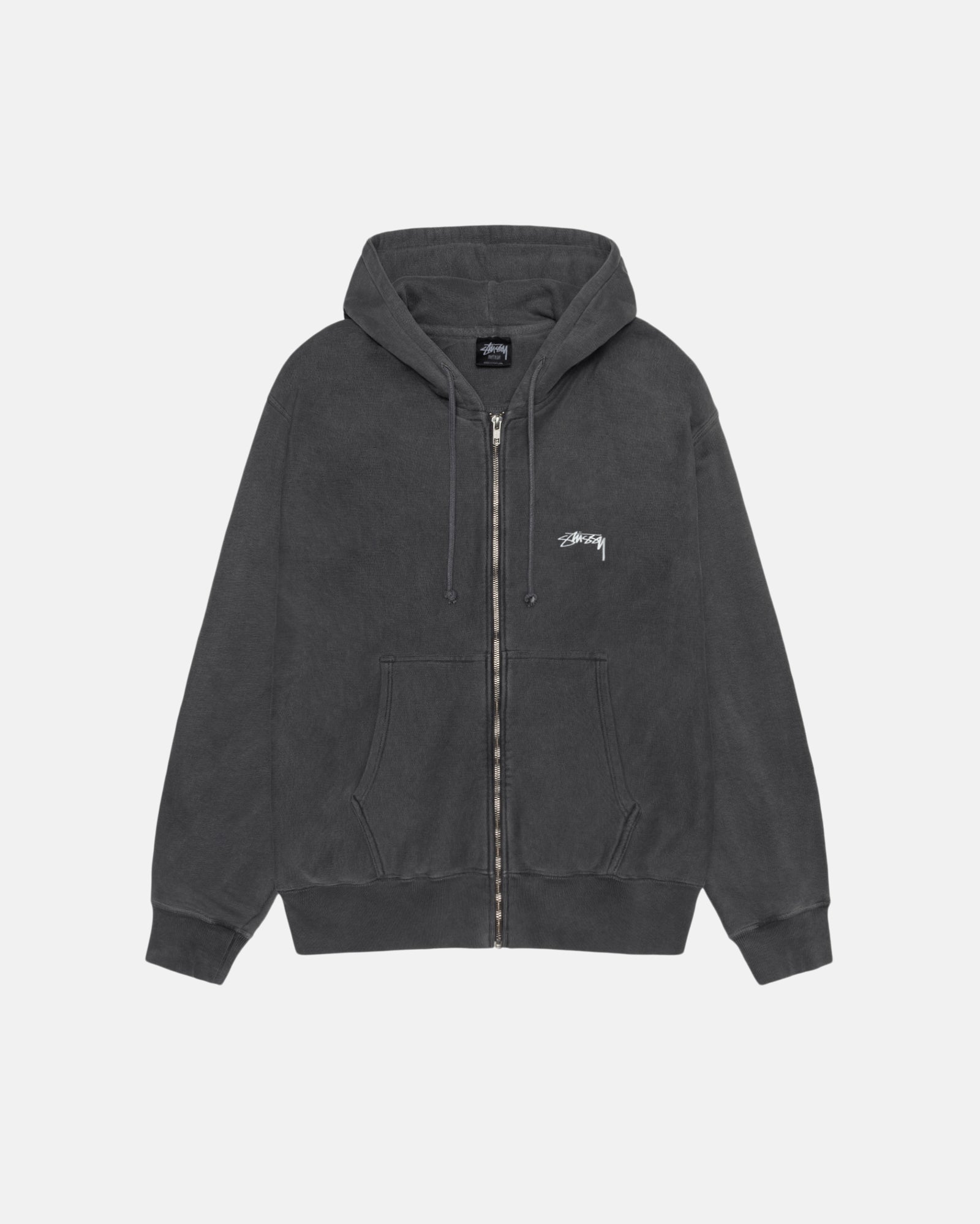 Smooth Stock Zip Hoodie Pigment Dyed in black – Stüssy Europe