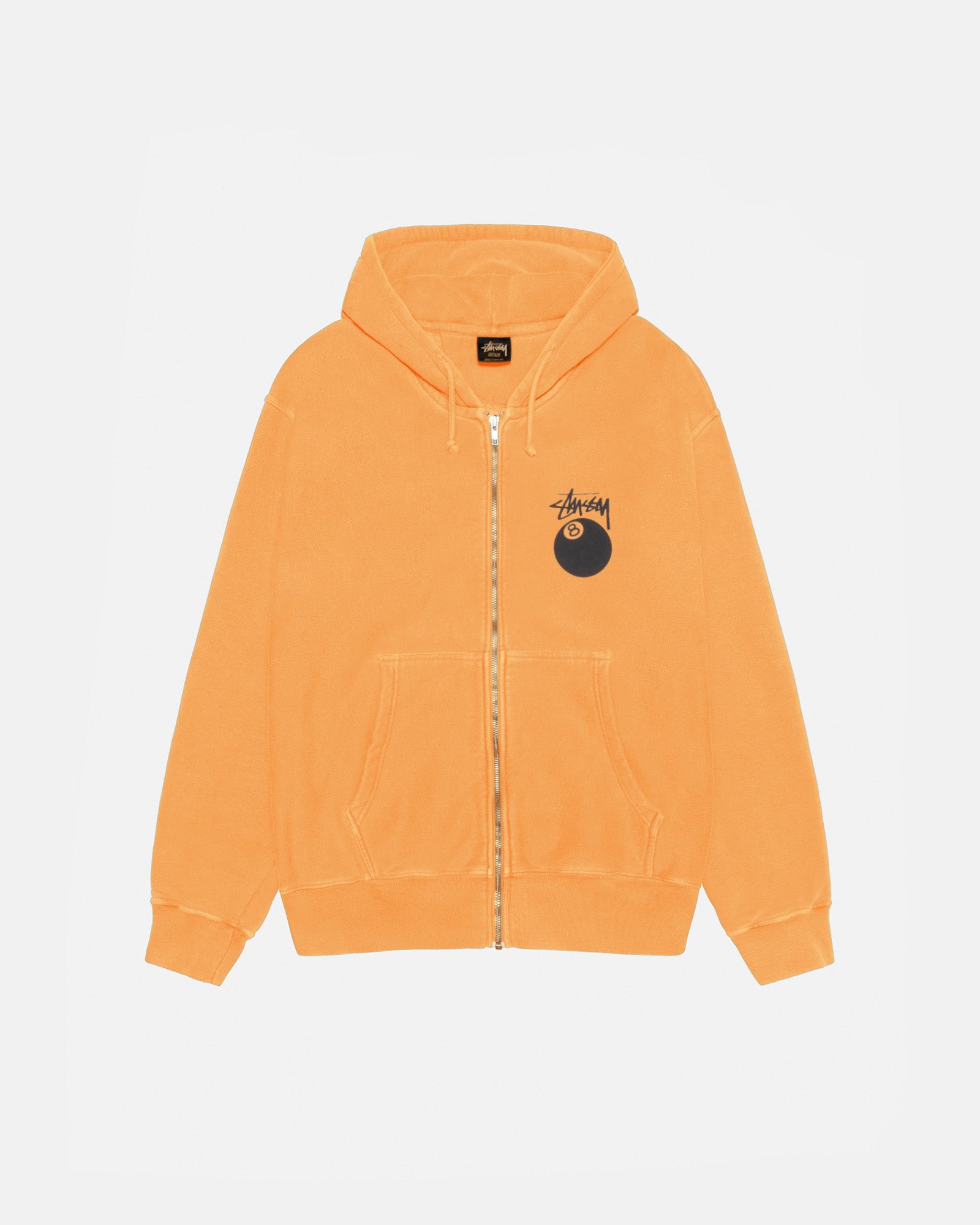 8 Ball Zip Hoodie Pigment Dyed in orange – Stüssy Europe