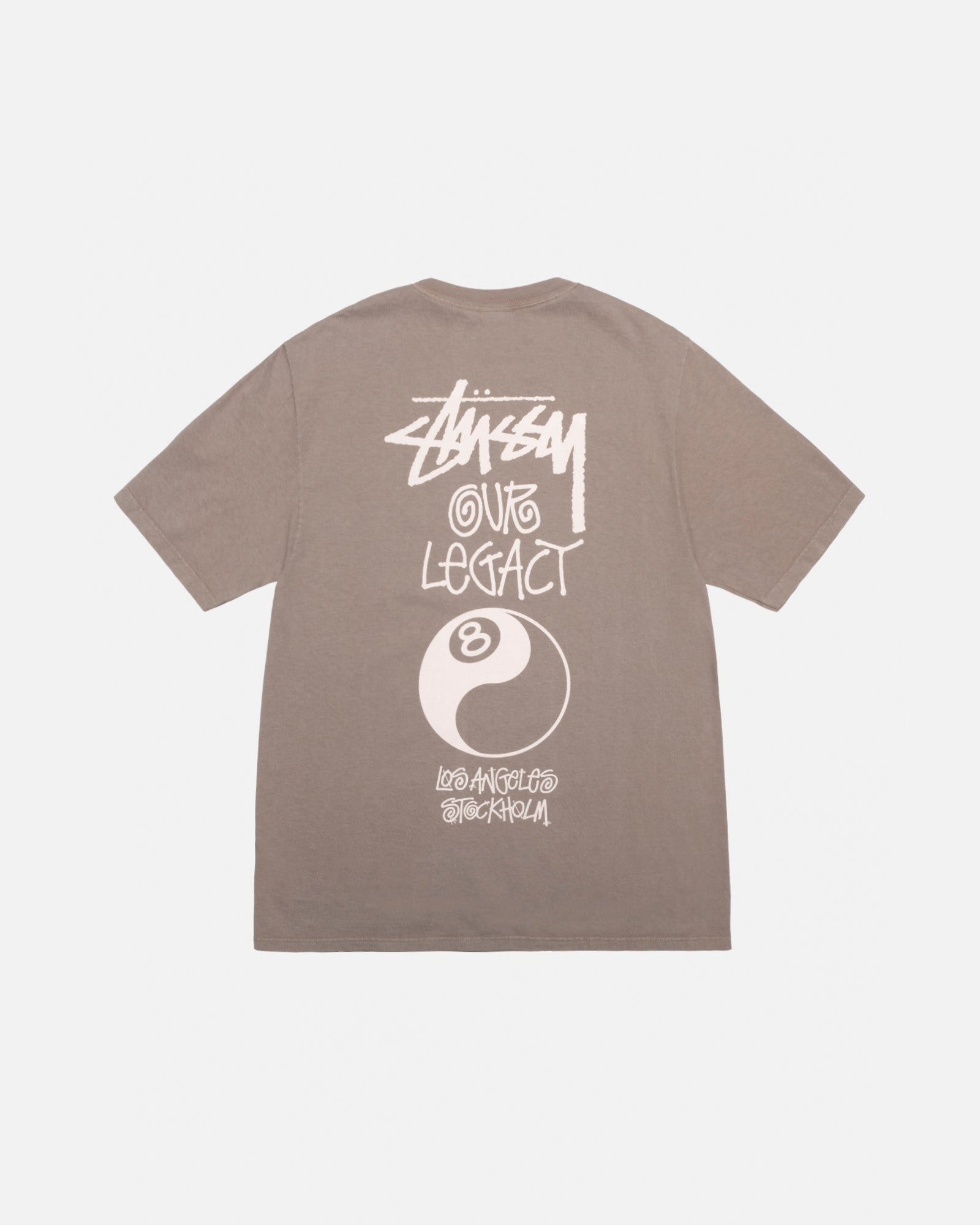 Our Legacy Work Shop 8 Ball Yin Yang Tee Pigment Dyed in taupe 