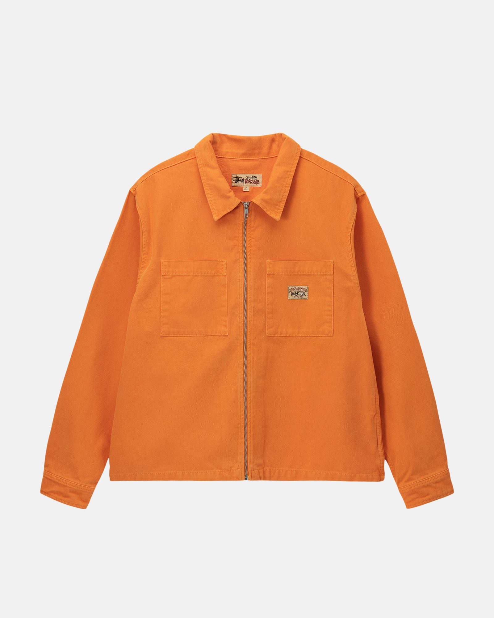 STUSSY WASHED CANVAS ZIP SHIRT L-