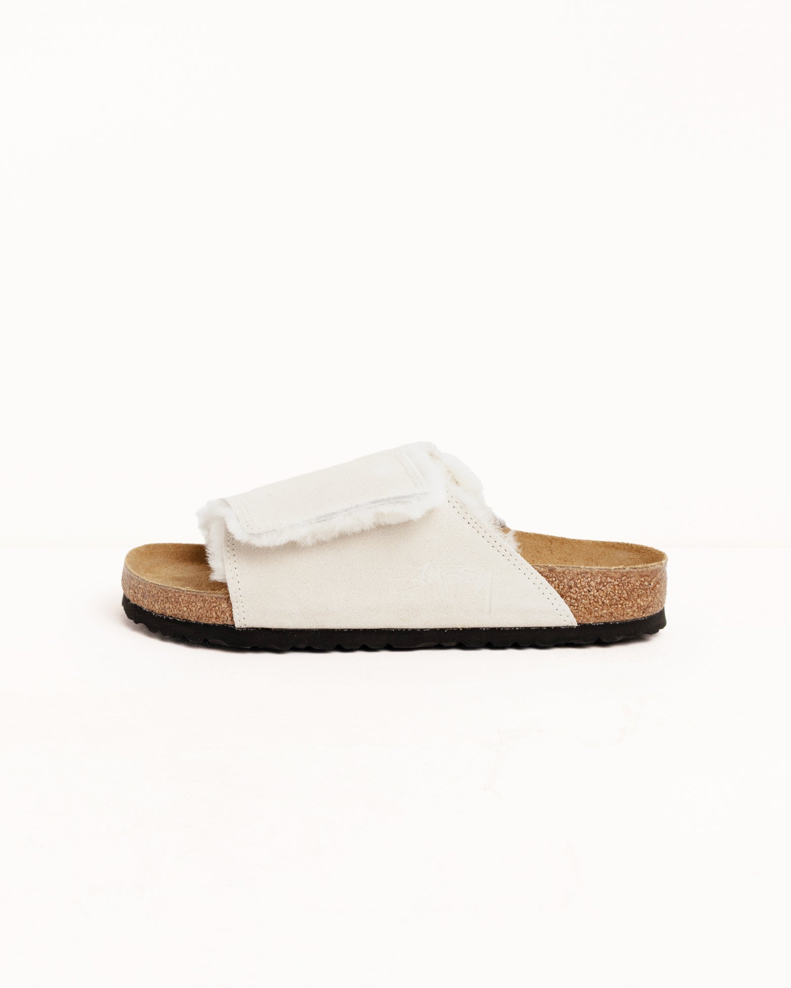 Slide Suede Shearling Stussy Accessories In Bone
