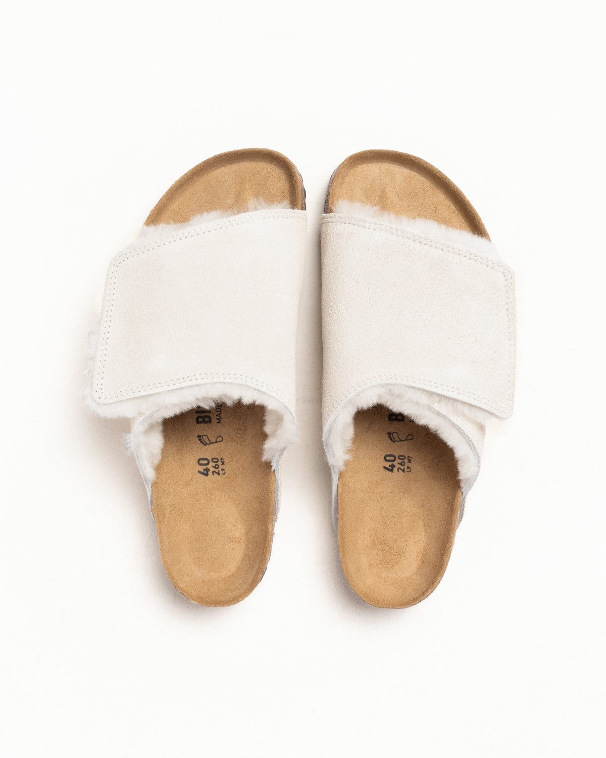 Stussy & Birkenstock shearling slides Stüssy & Birkenstock Solana Shearling Slide – Bone  main image 2
