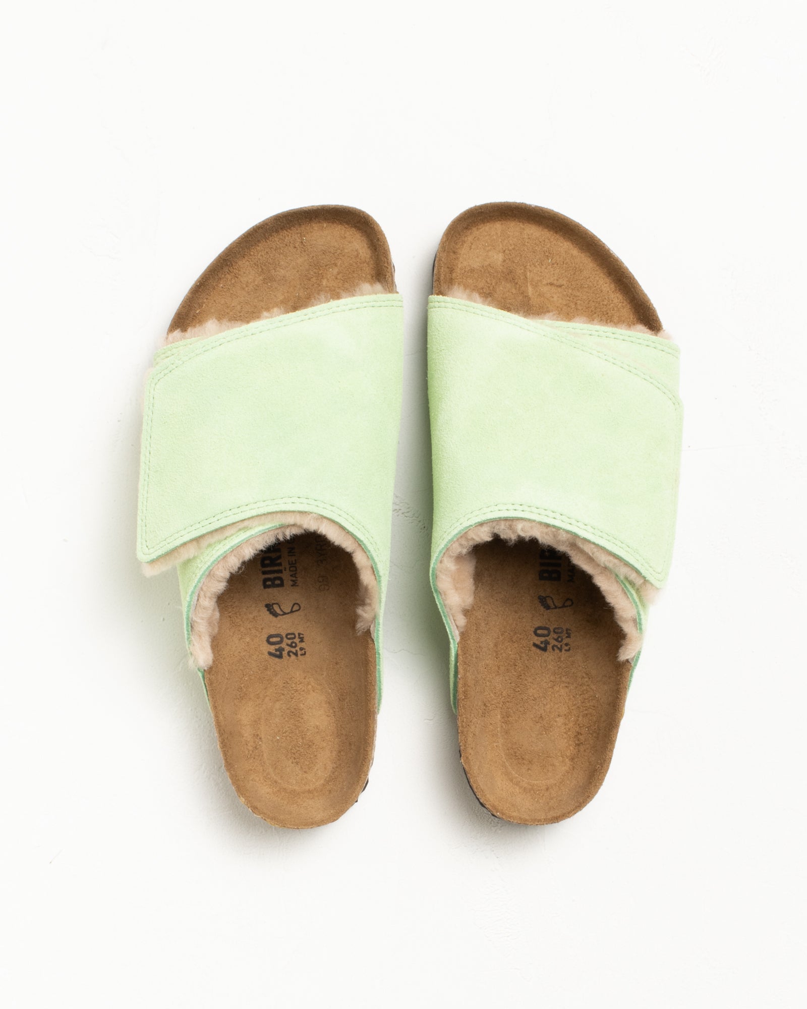 Slide Suede Shearling Stussy Accessories In Washed Green