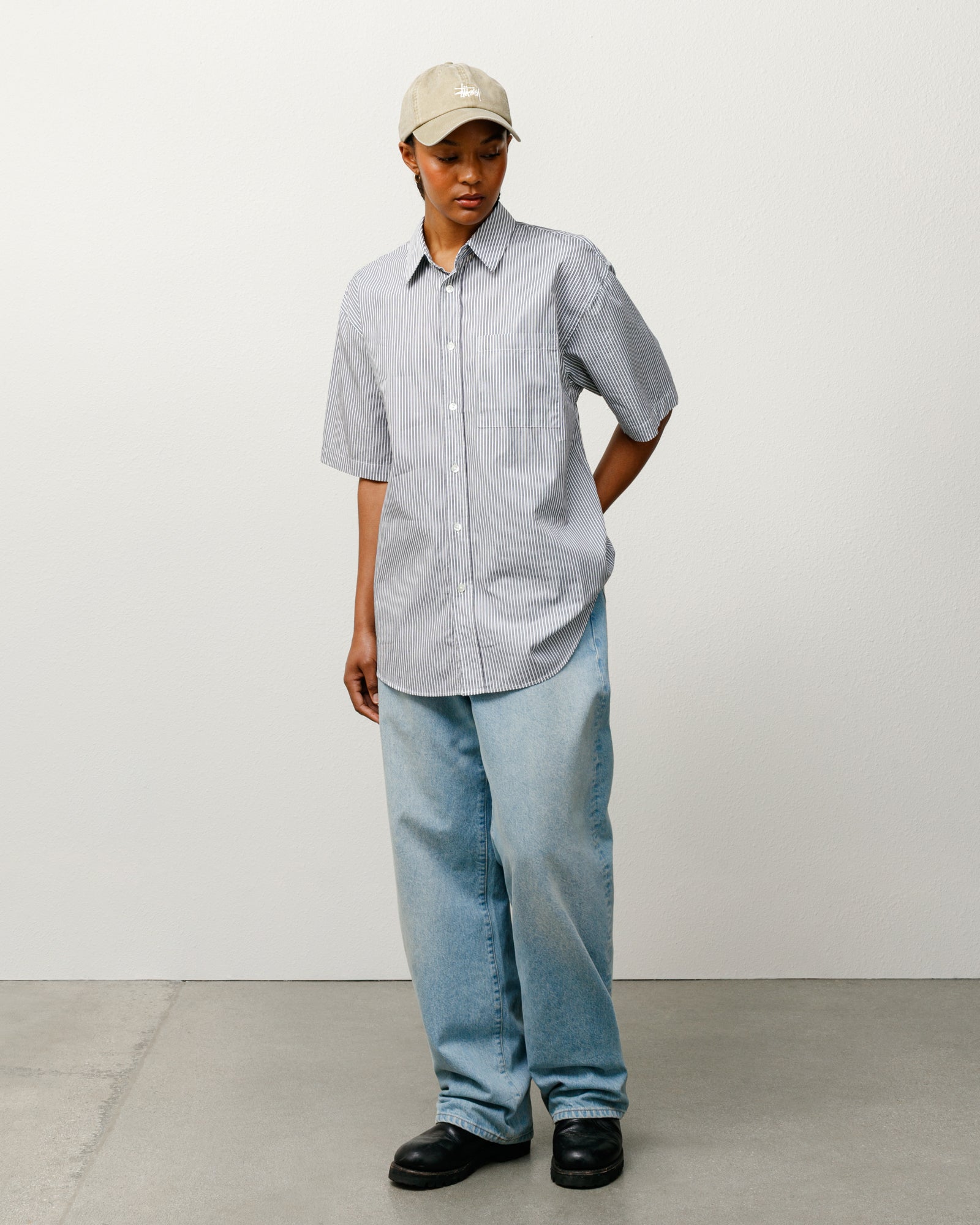 Boxy SS Shirt 8 Ball Stripe – Navy | Shirts | Stüssy Europe