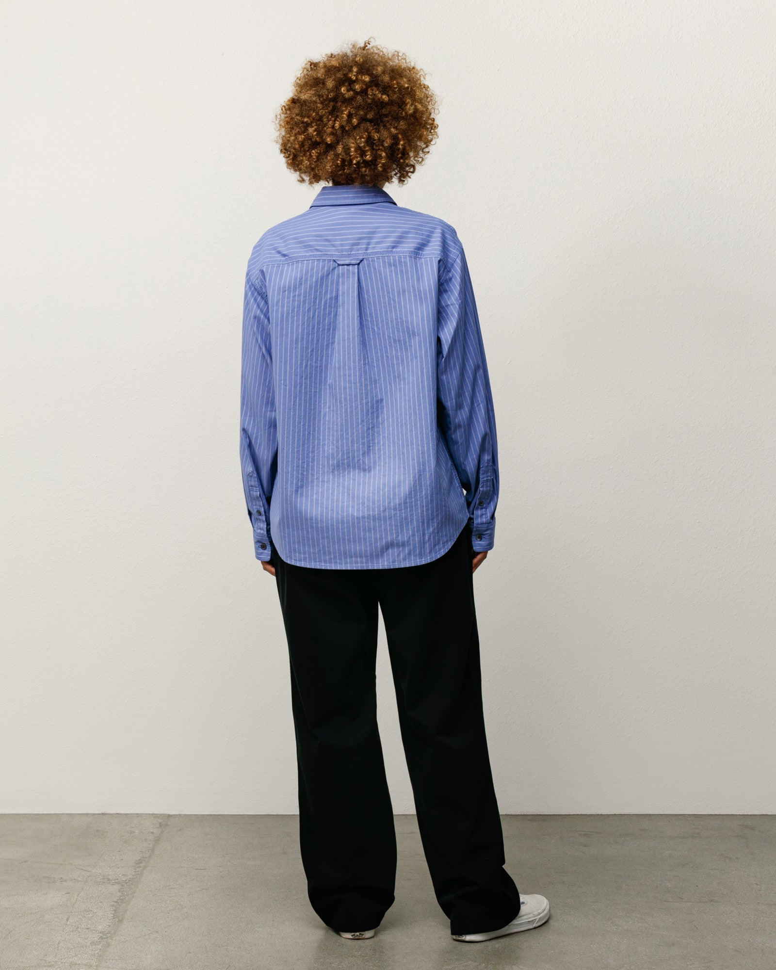 Oxford Ls Shirt Mens Long Sleeve In Blue Stripe