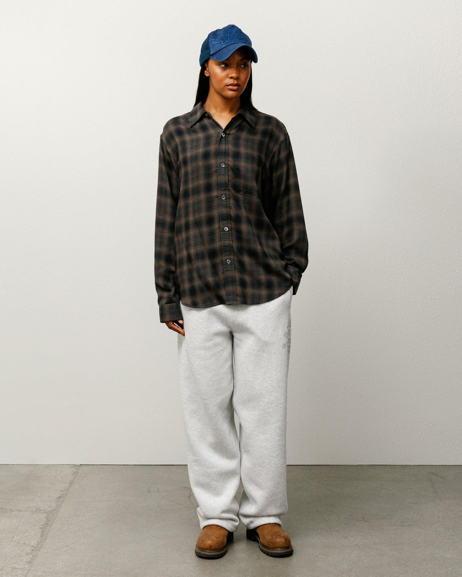 Matthew Plaid Shirt Sd Unisex Long Sleeve In Brown