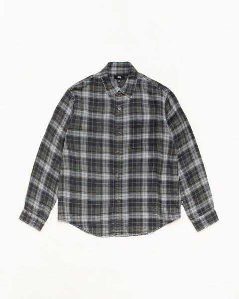 Matthew Plaid Shirt Cl Mens Long Sleeve In Charcoal