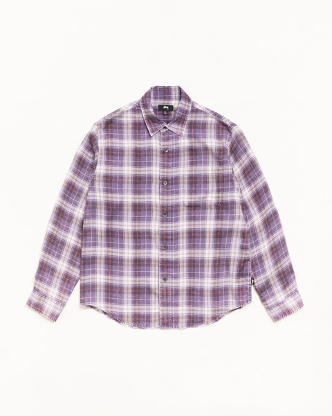 Matthew Plaid Shirt Cl Mens Long Sleeve In Lavender