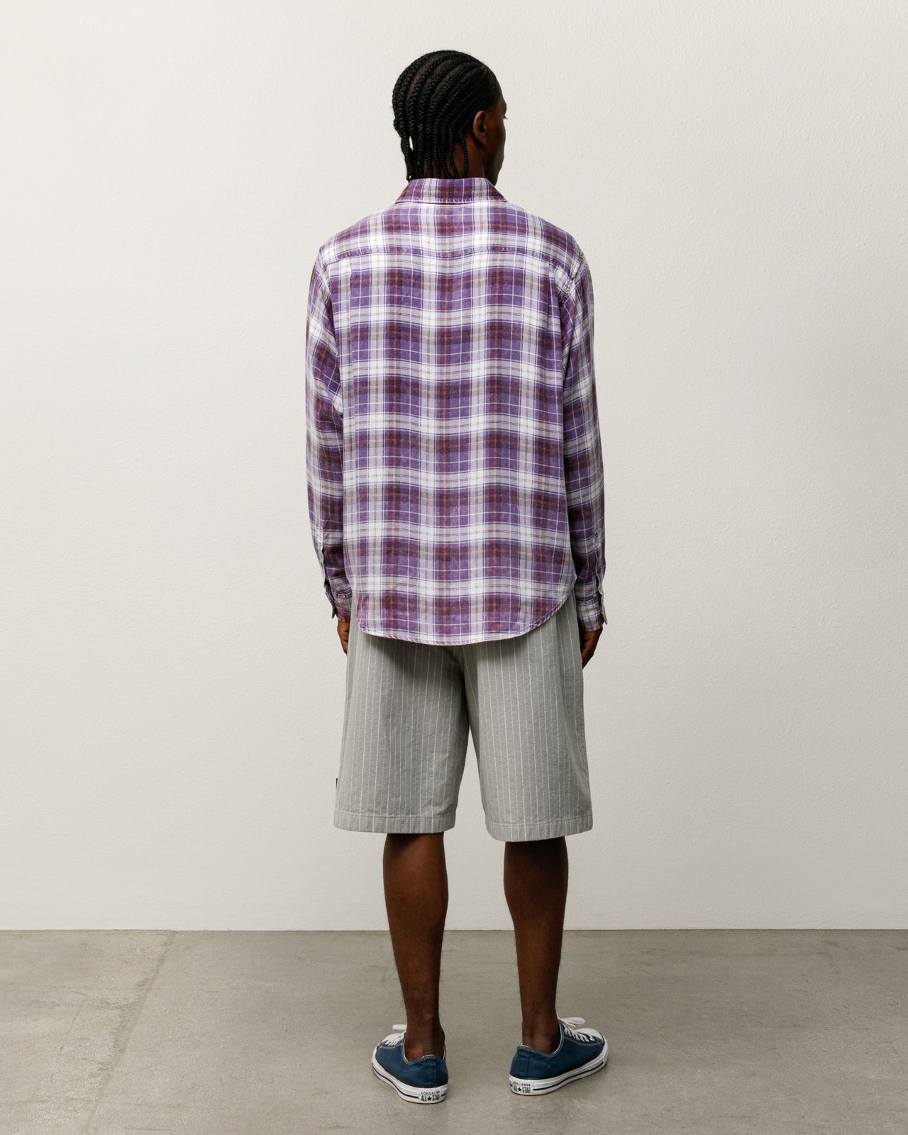 Matthew Plaid Shirt Cl Mens Long Sleeve In Lavender