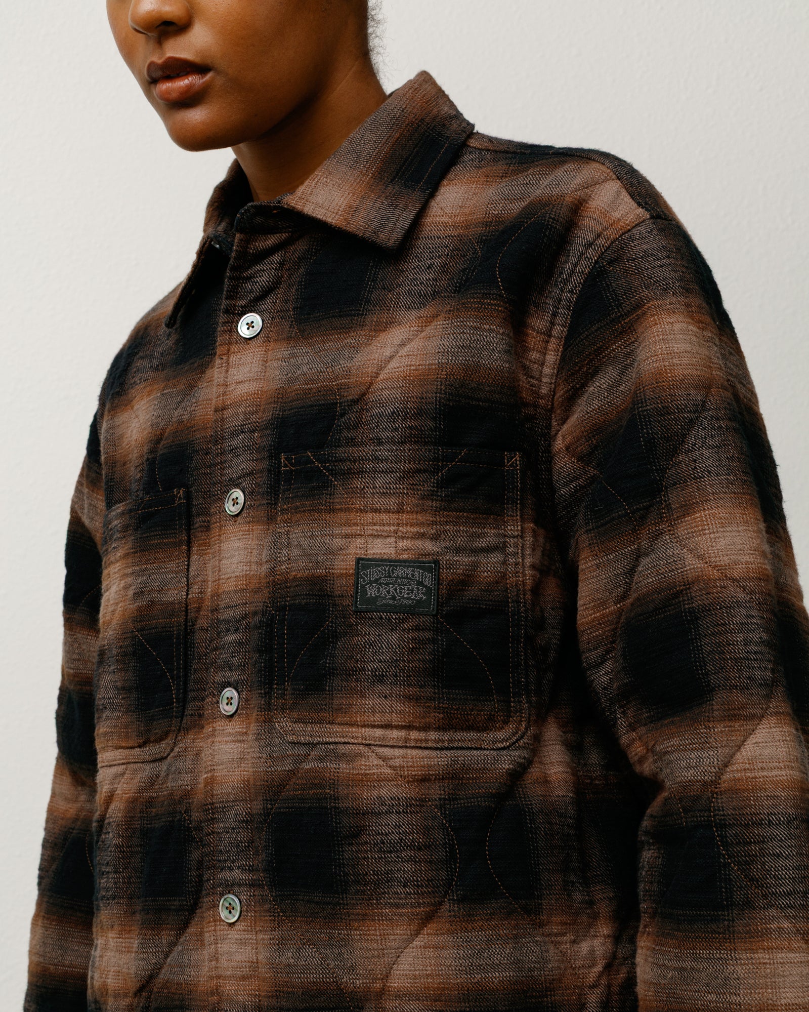 トップス stussy QUILTED PLAID SHIRT JACKET s 621553-previewer.jpg