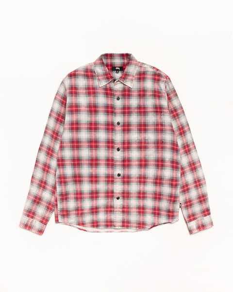 Dax Plaid Shirt Mens Long Sleeve In Red