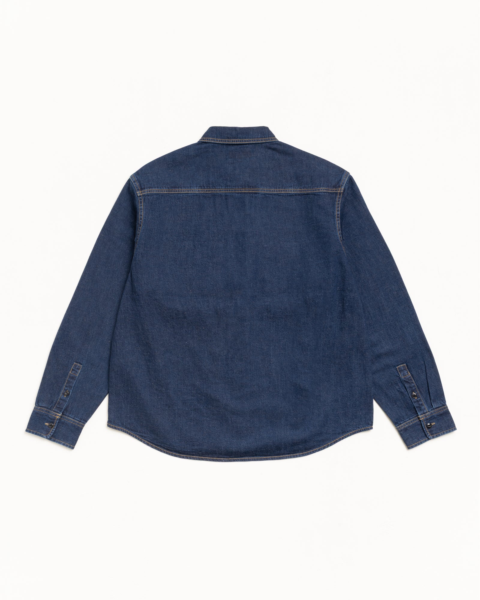 Work Denim Shirt Mens Long Sleeve In Dark Denim