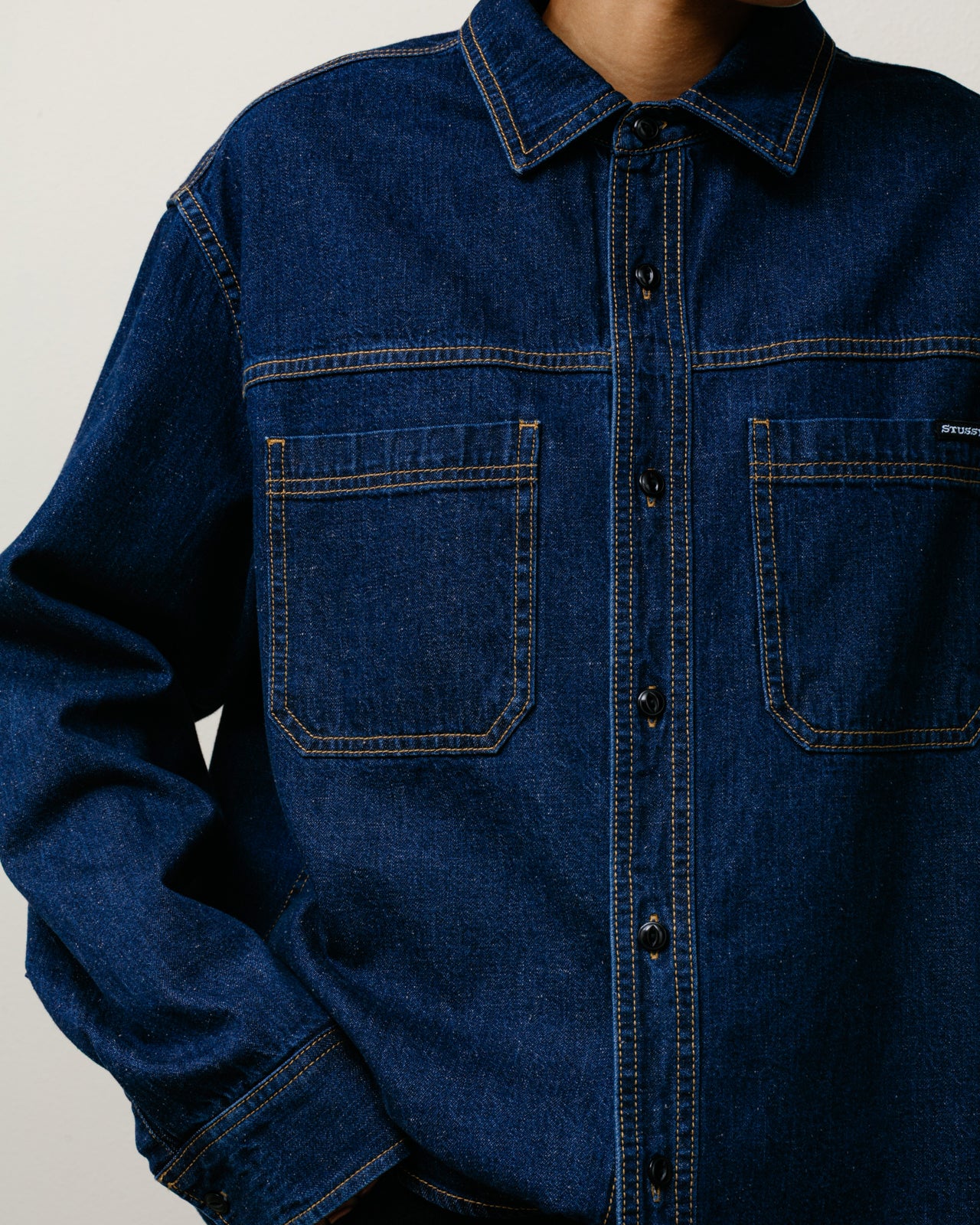 Work Denim Shirt – Dark Denim | Tops & Shirts