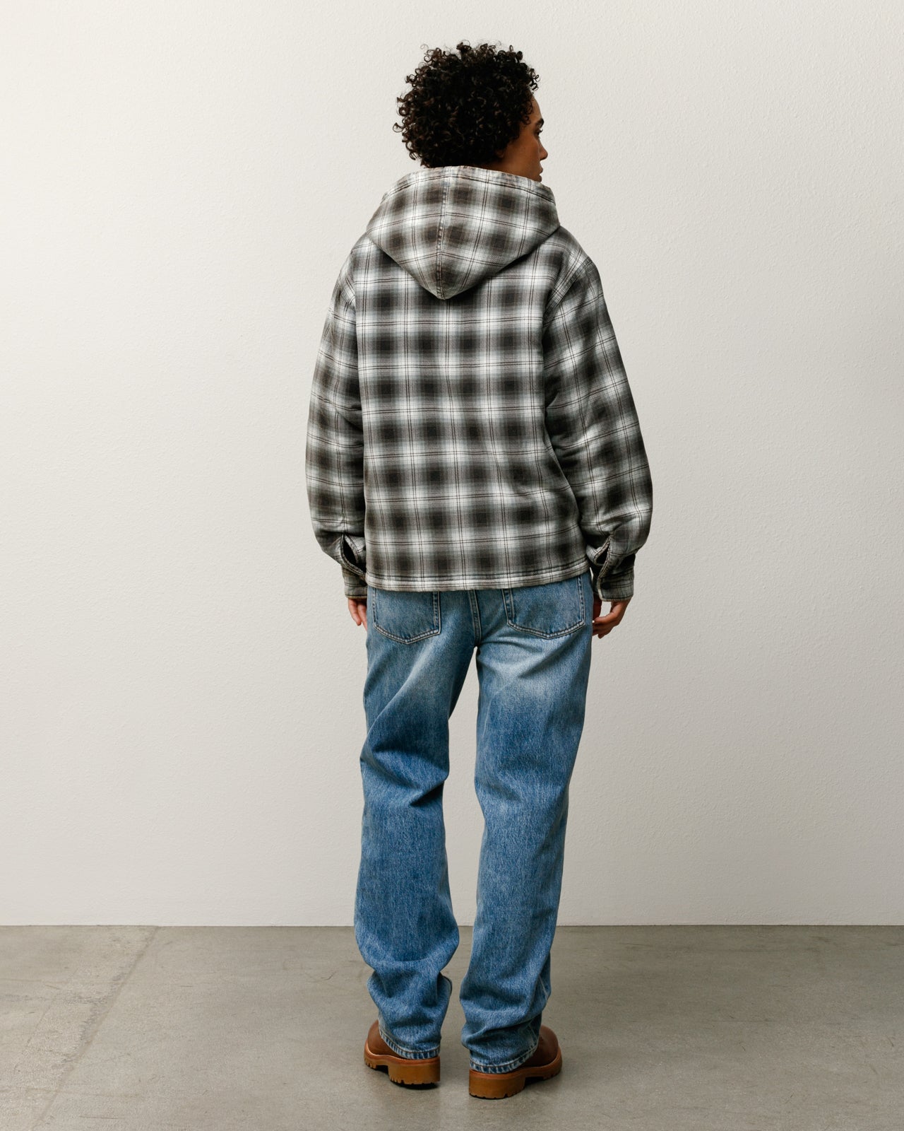 Zip Hooded Plaid Shirt – Charcoal | Outerwear | Stüssy Europe