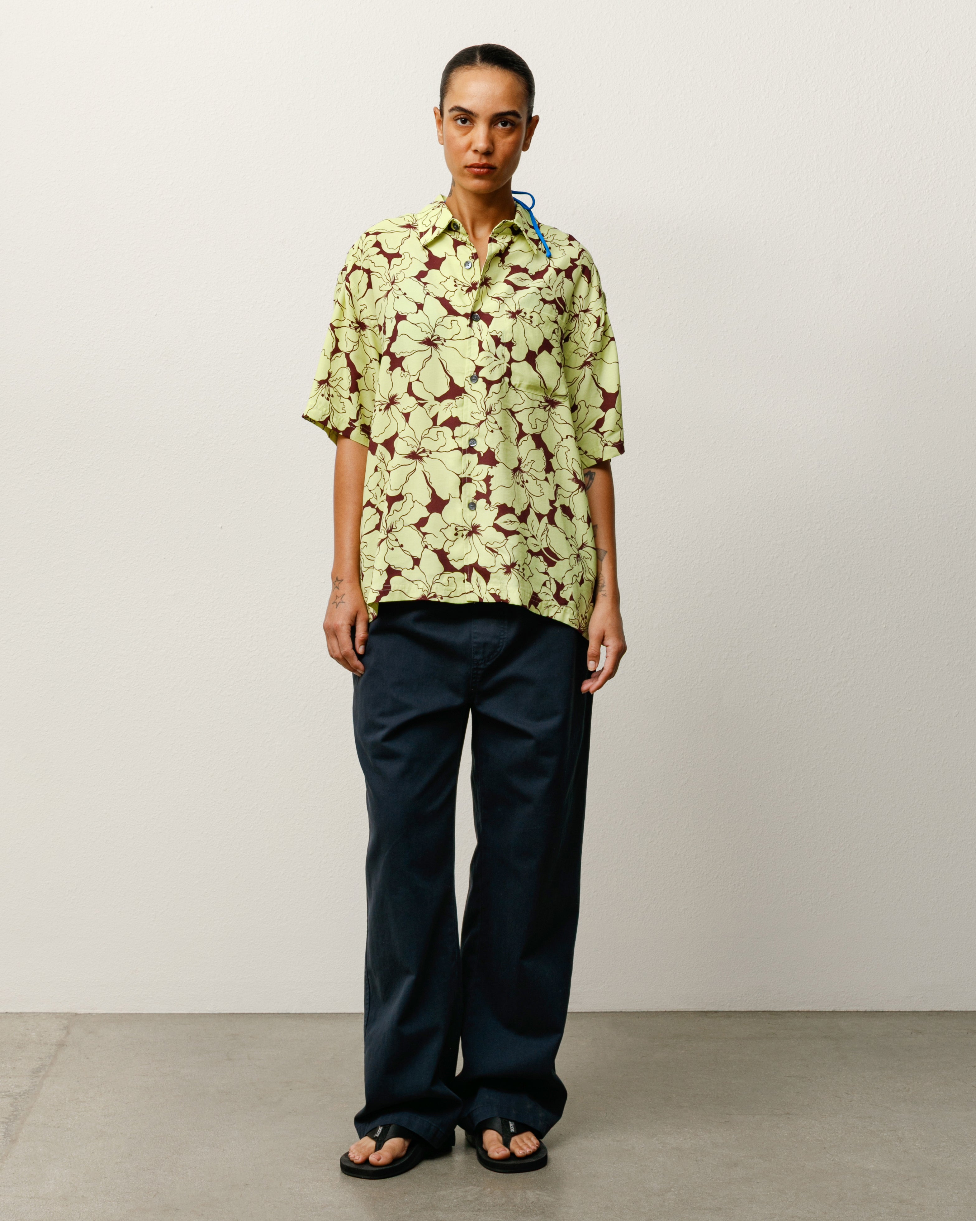 Floral Hawaiian Shirt – Lime | Tops & Shirts | Stüssy Europe