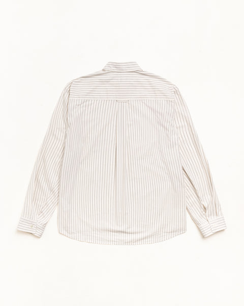 Stüssy Standard Shirt chemise manches longues en popeline de coton, coloris Natural Stripe