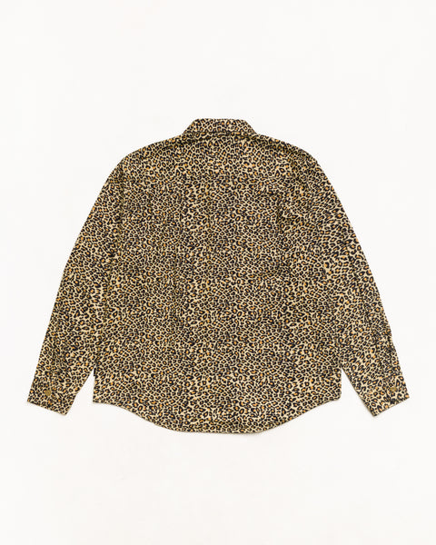 Camicia Stüssy in flanella con stampa animalier a bottoni nel colore Leopard