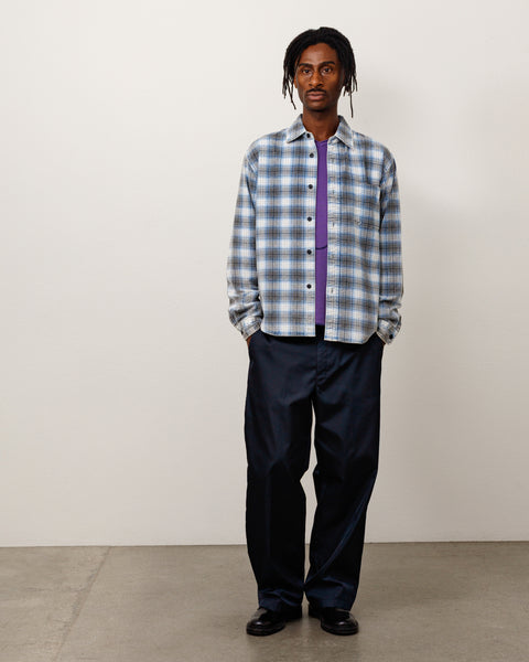 Dax Plaid Shirt Unisex Long Sleeve In Blue