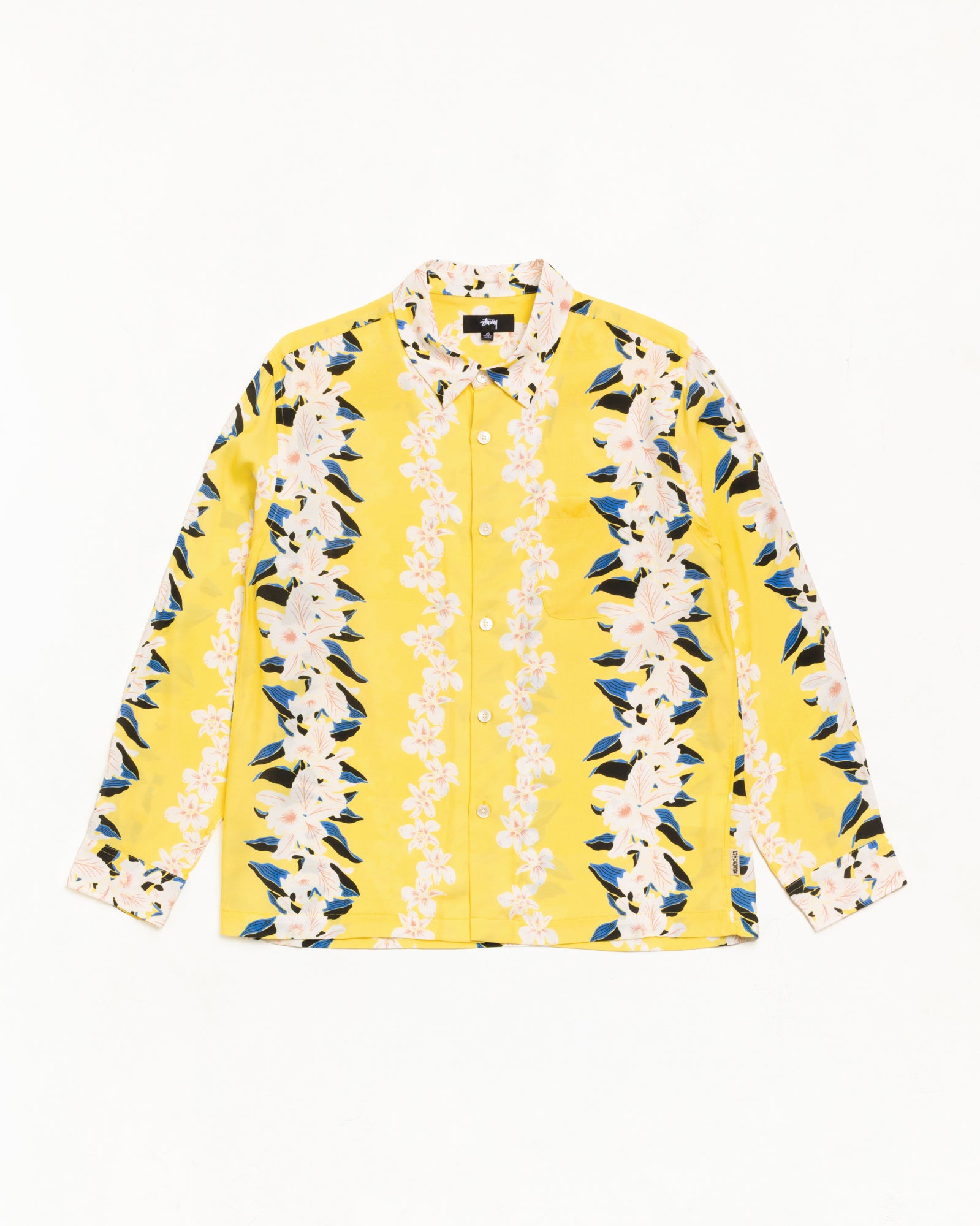 Hawaiian Floral Ls Shirt Unisex Long Sleeve In Yellow | hero:main:collection:new-arrivals,shirts,tops-shirts,all,tees,outerwear,denim,knits,accessories,sunglasses,hoodies,sweats,mens-hoodies-sweatshirts,shorts,pants,bottoms,crew-sweats,zip-ups,swim,sweatpants,graphics,lazy-tees,swim,basic-9twenty,button-ups,shorts,cargos,denim-jeans,bottoms,bags,belts,wearables,gear,footwear,button-ups,basic-tops,jerseys,big-ol,classics,slim,jackets,all, | product-card-slider