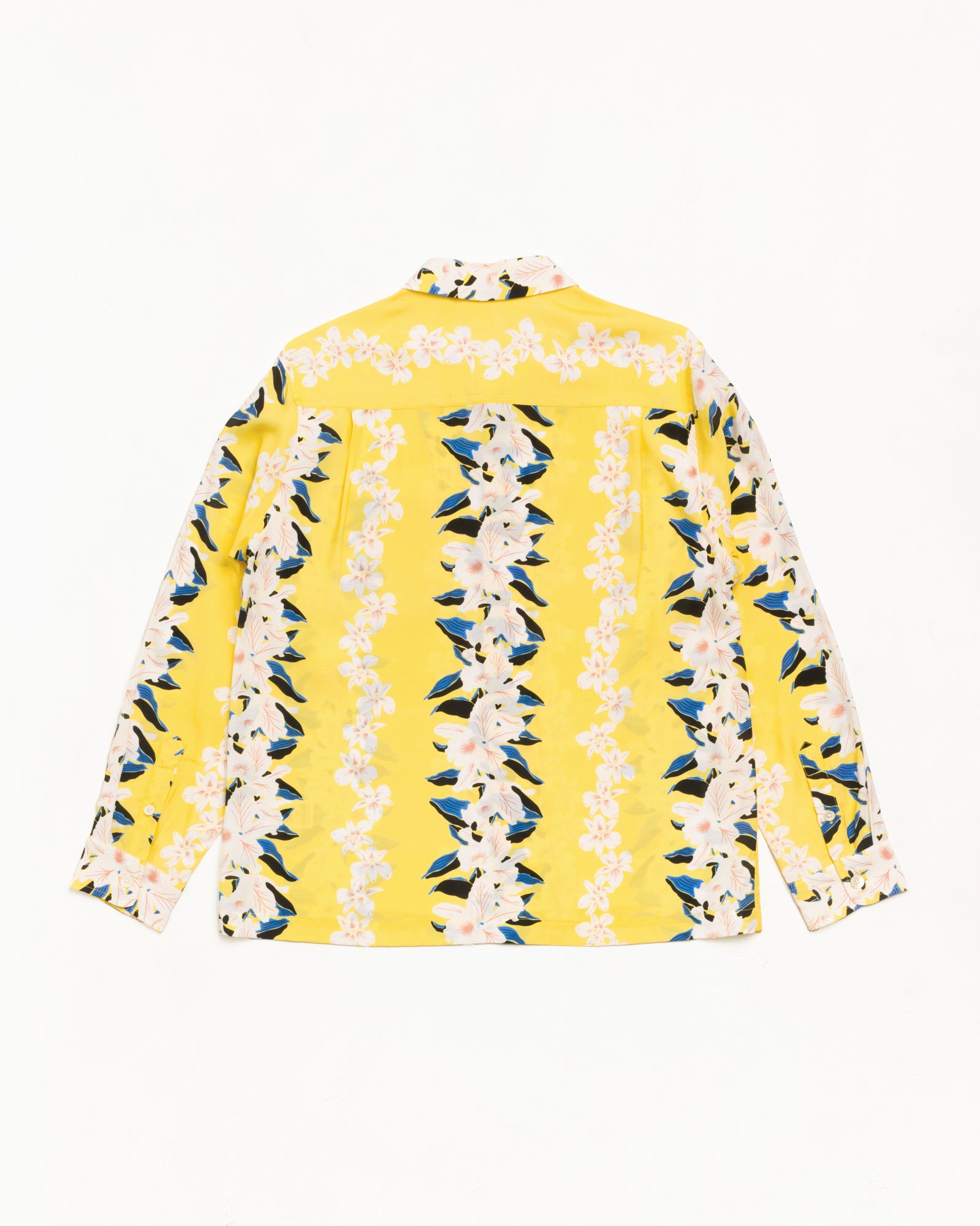 Hawaiian Floral Ls Shirt Unisex Long Sleeve In Yellow