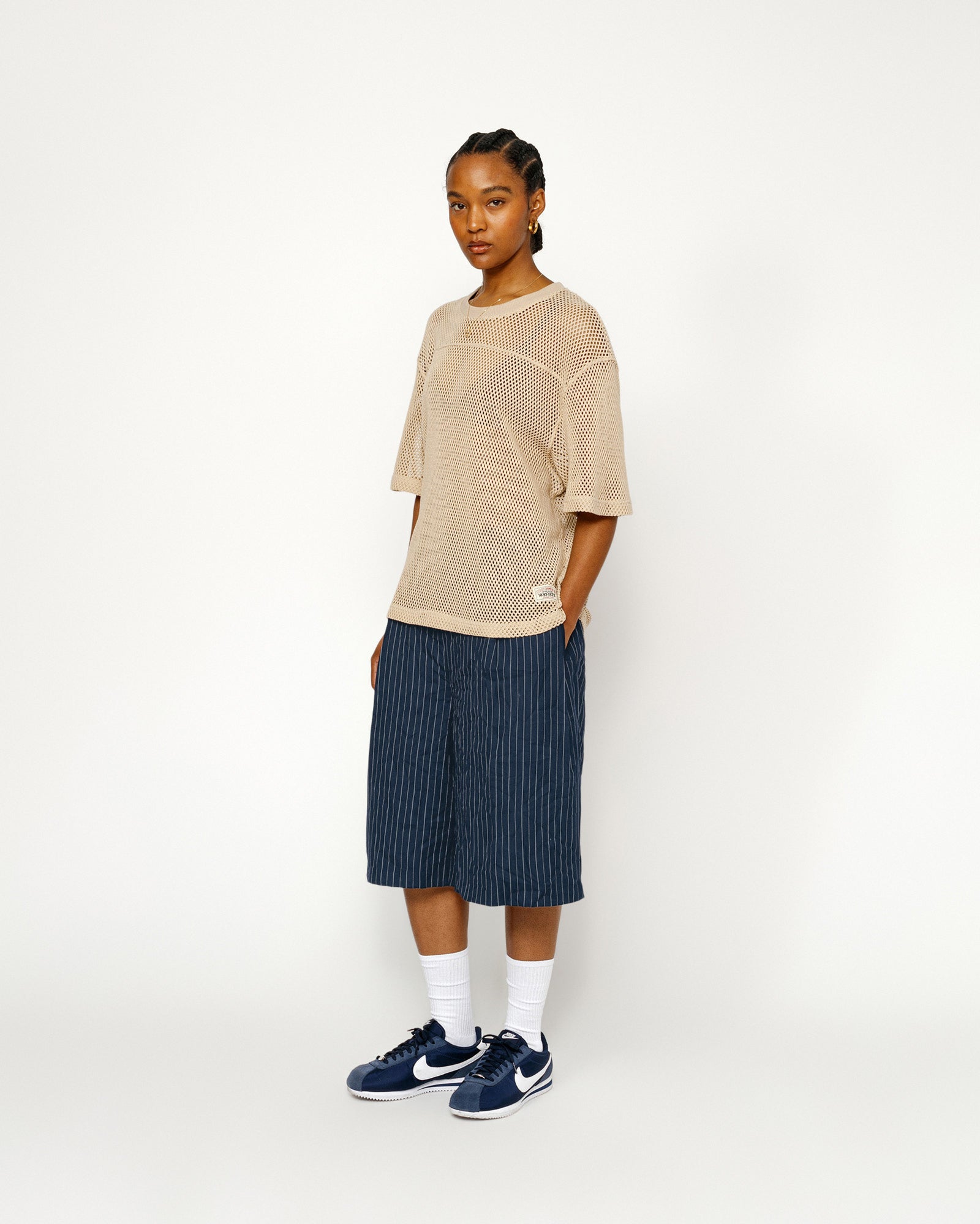 Volume Pleated Short Wrinkled Stripe in navy – Stüssy Europe