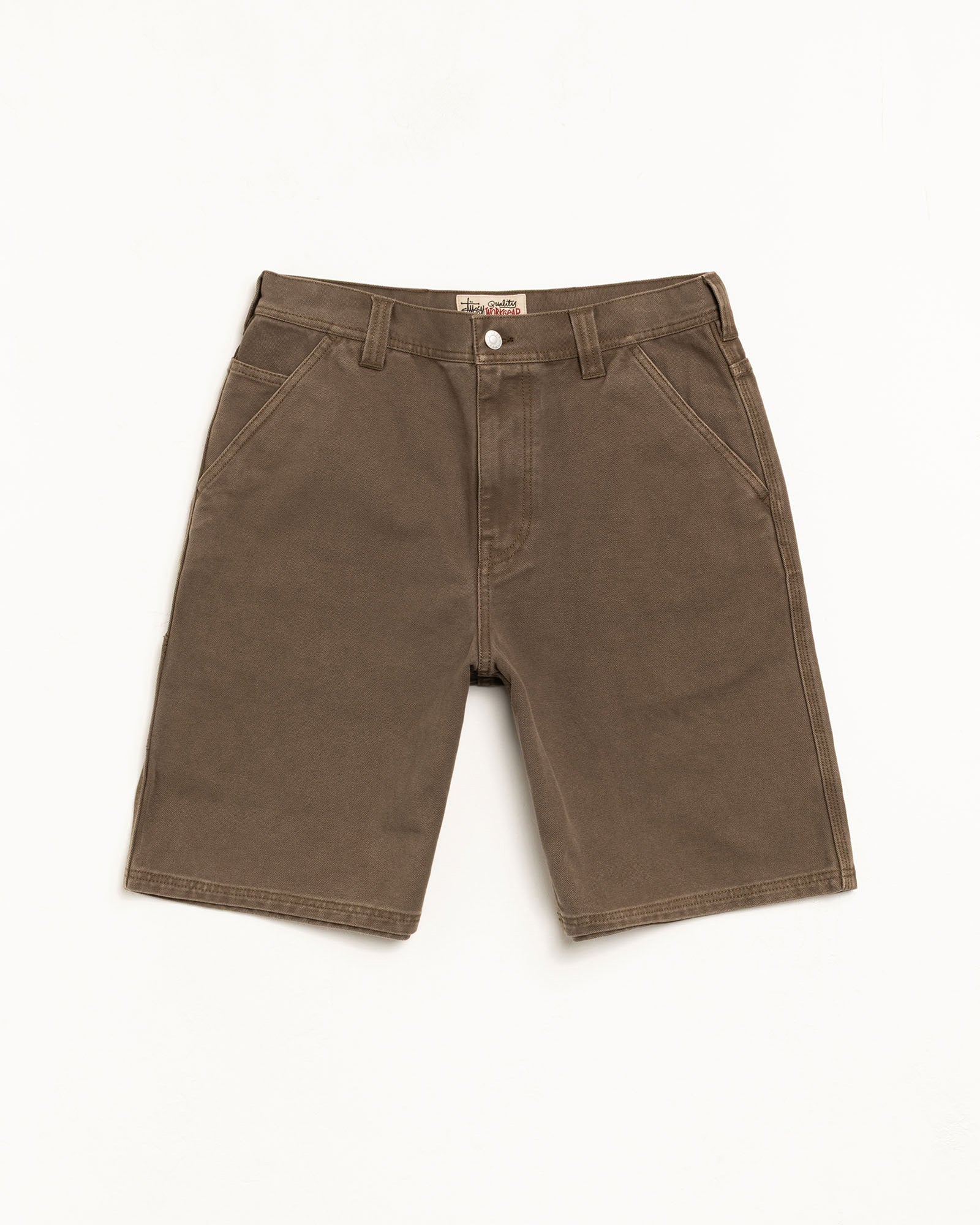 Work Short Washed Canvas Mens Regular In Brown