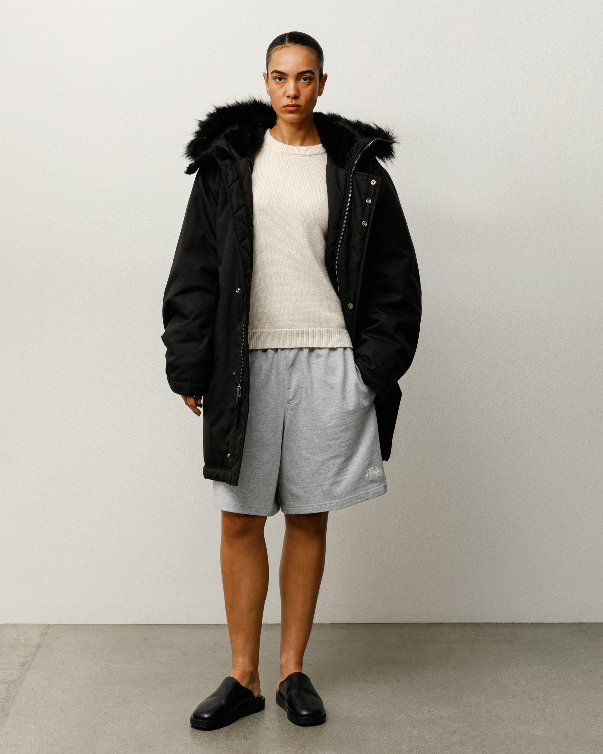 Jersey Short Mens Regular In Grey Heather