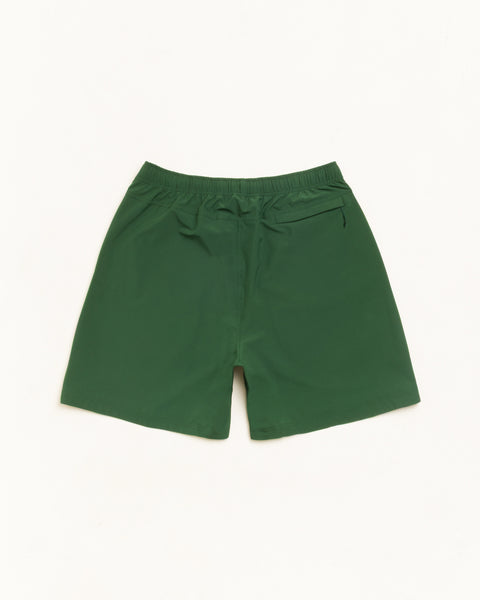 SPORT SHORT short unisexe vert pin, taille élastiquée et poche arrière zippée