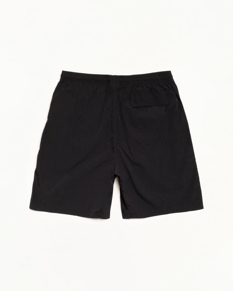 STOCK WATER SHORT Shorts in Schwarz aus Nylon, elastischer Bund, rückseitige Leistentasche mit Zip