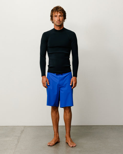 Boardshort Stüssy Peak, bleu unisexe en nylon stretch avec taille à cordon lacé
