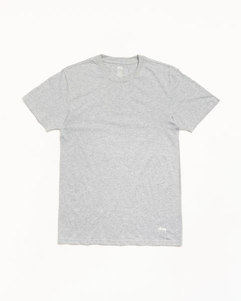Stussy Undershirt- 3 Pack Accessories Short Sleeve In Grey Heather