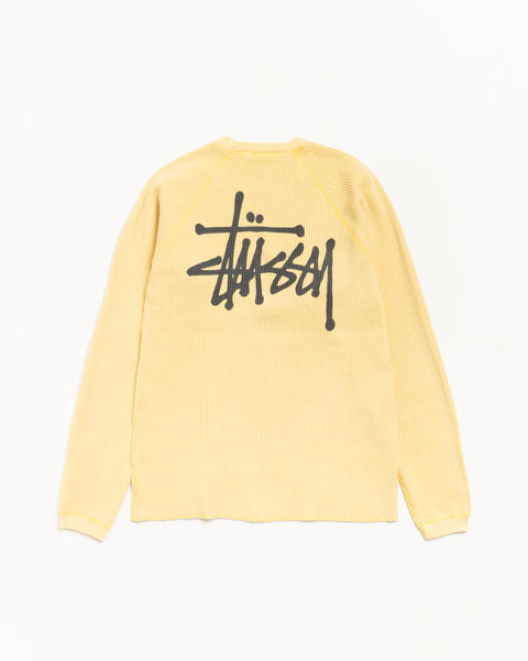 Raglan Thermal Basic Stock Mens Long Sleeve In Pale Yellow