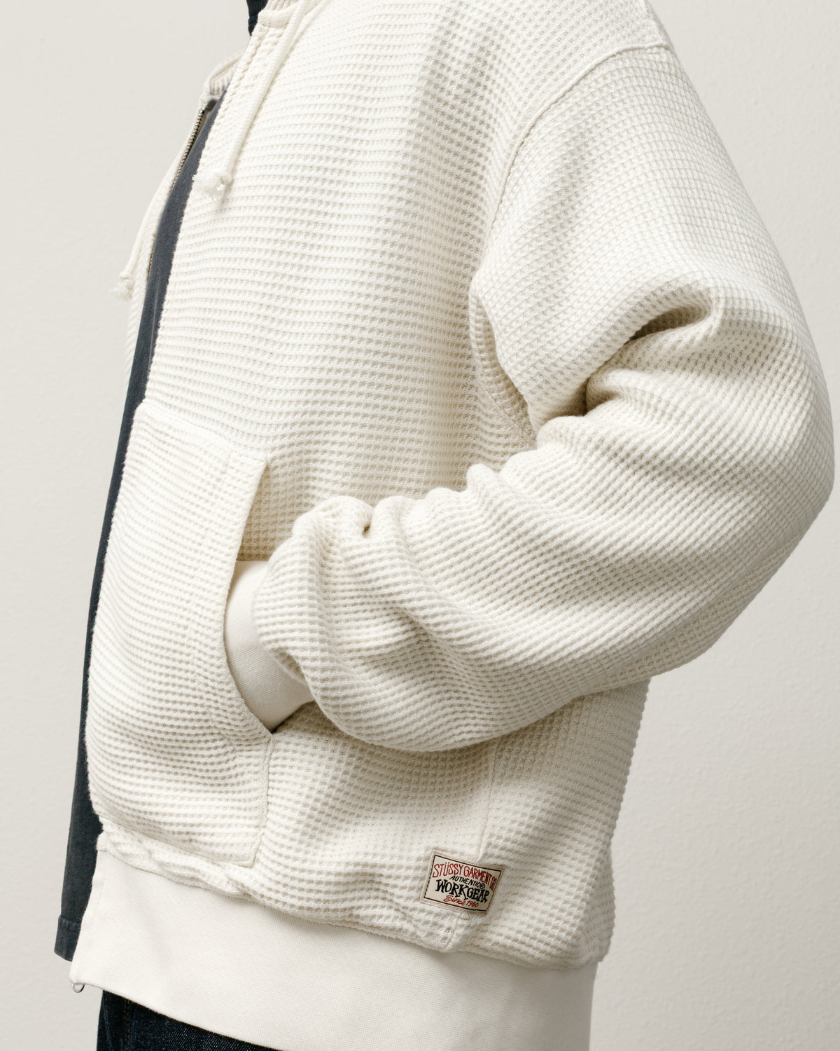 Double Layer Waffle Zip Hoodie – Off White | Tops | Stüssy Europe