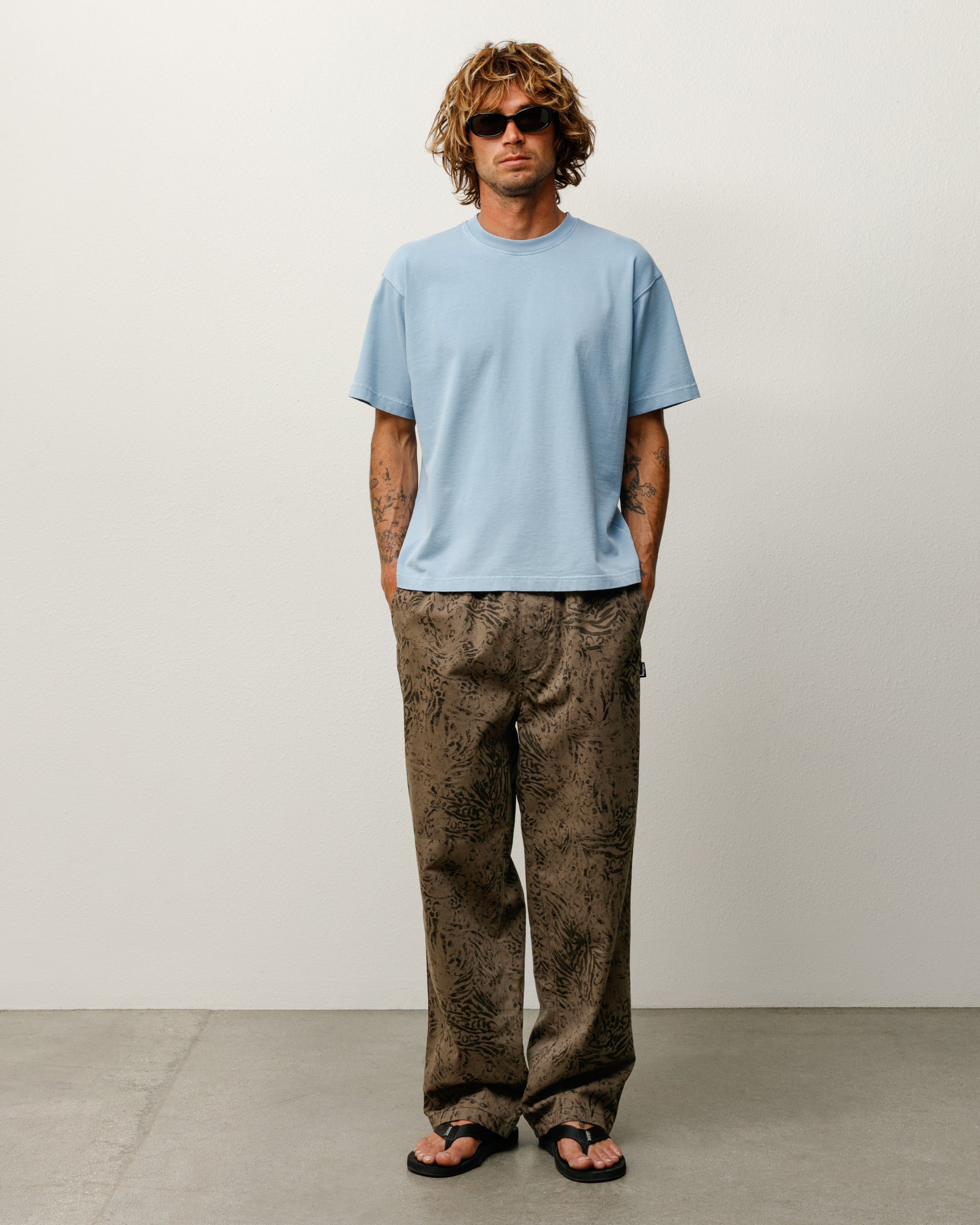 Dyed Ss Tee Mens Short Sleeve In Dust Blue