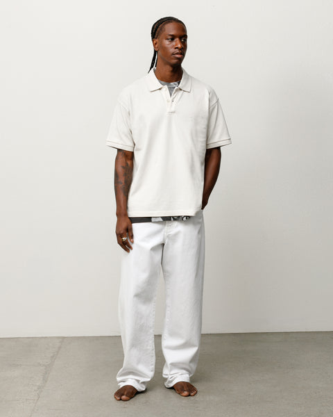 Classic Pique Polo Unisex Short Sleeve In Off White