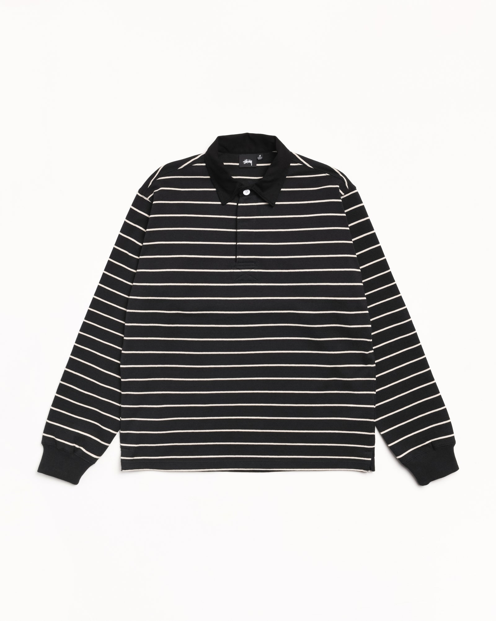 Striped Rugby Shirt – Black | Tops & Knits | Stüssy Europe
