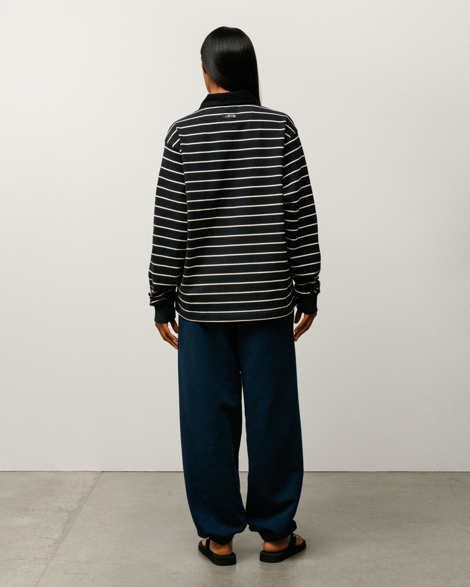 Striped Rugby Shirt – Black | Tops & Knits | Stüssy Europe