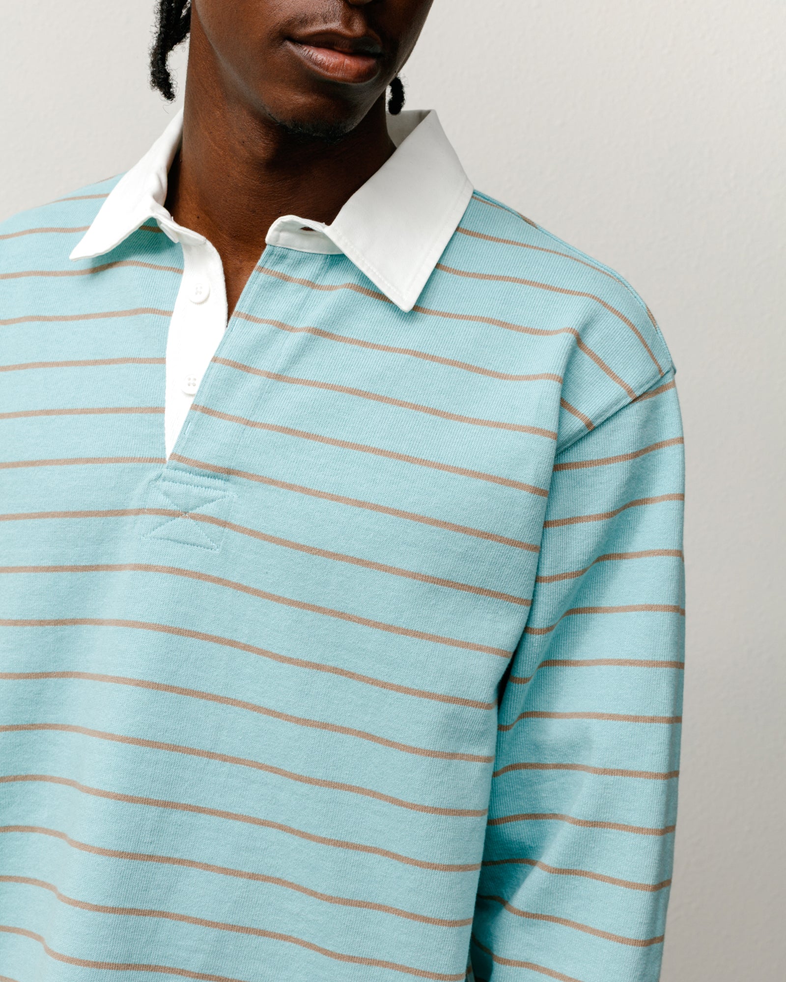 Pin Striped Rugby Mens Long Sleeve In Blue