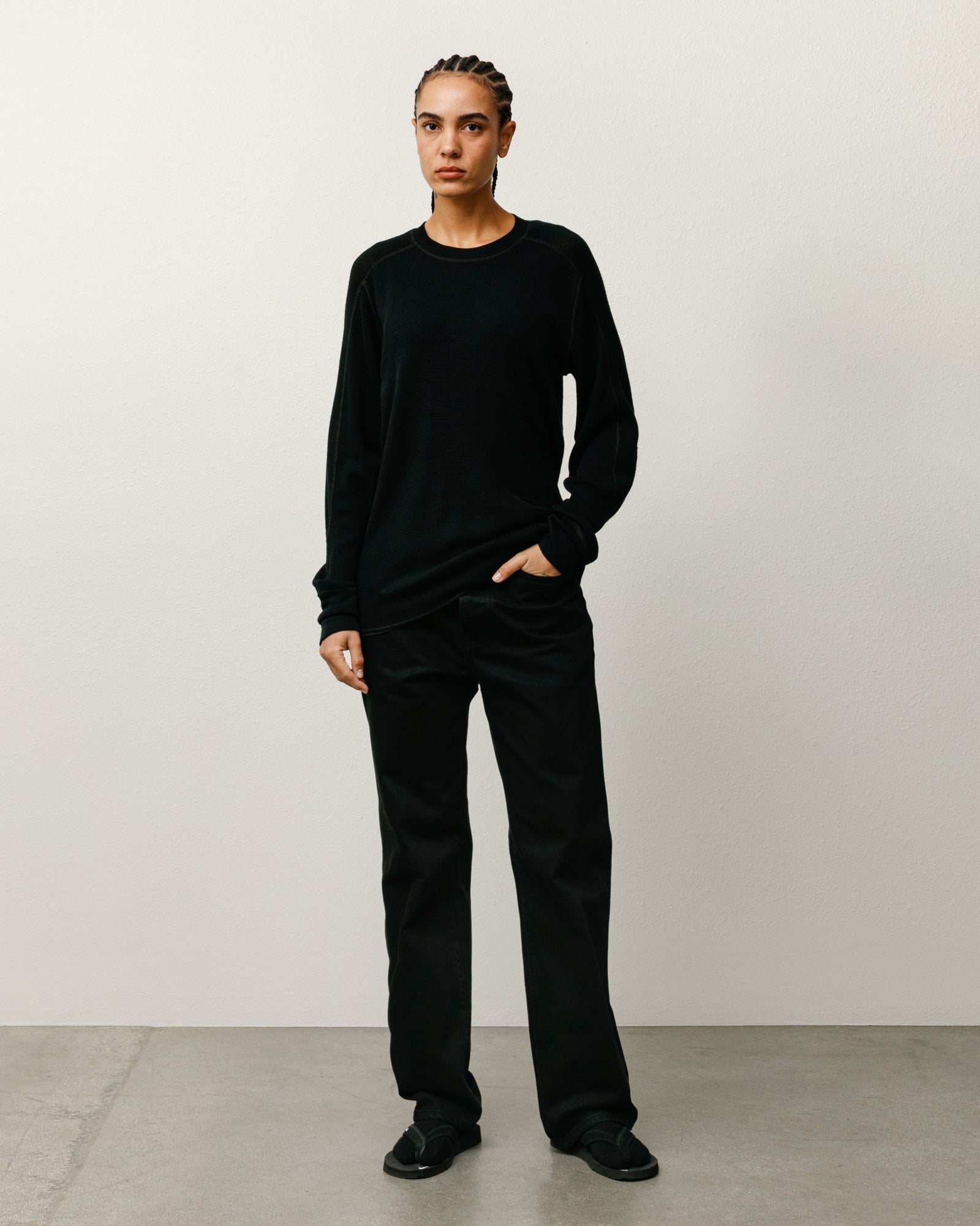 Wool Ls Thermal Mens Long Sleeve In Black