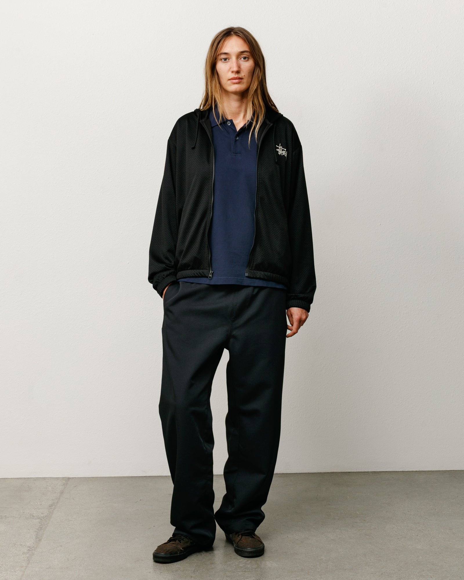 Athletic Mesh Zip Hoodie – Black | Tops & Knits | Stüssy Europe
