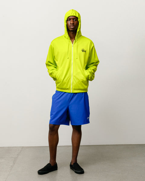 Athletic Mesh Zip Hood Unisex Long Sleeve In Safety Green