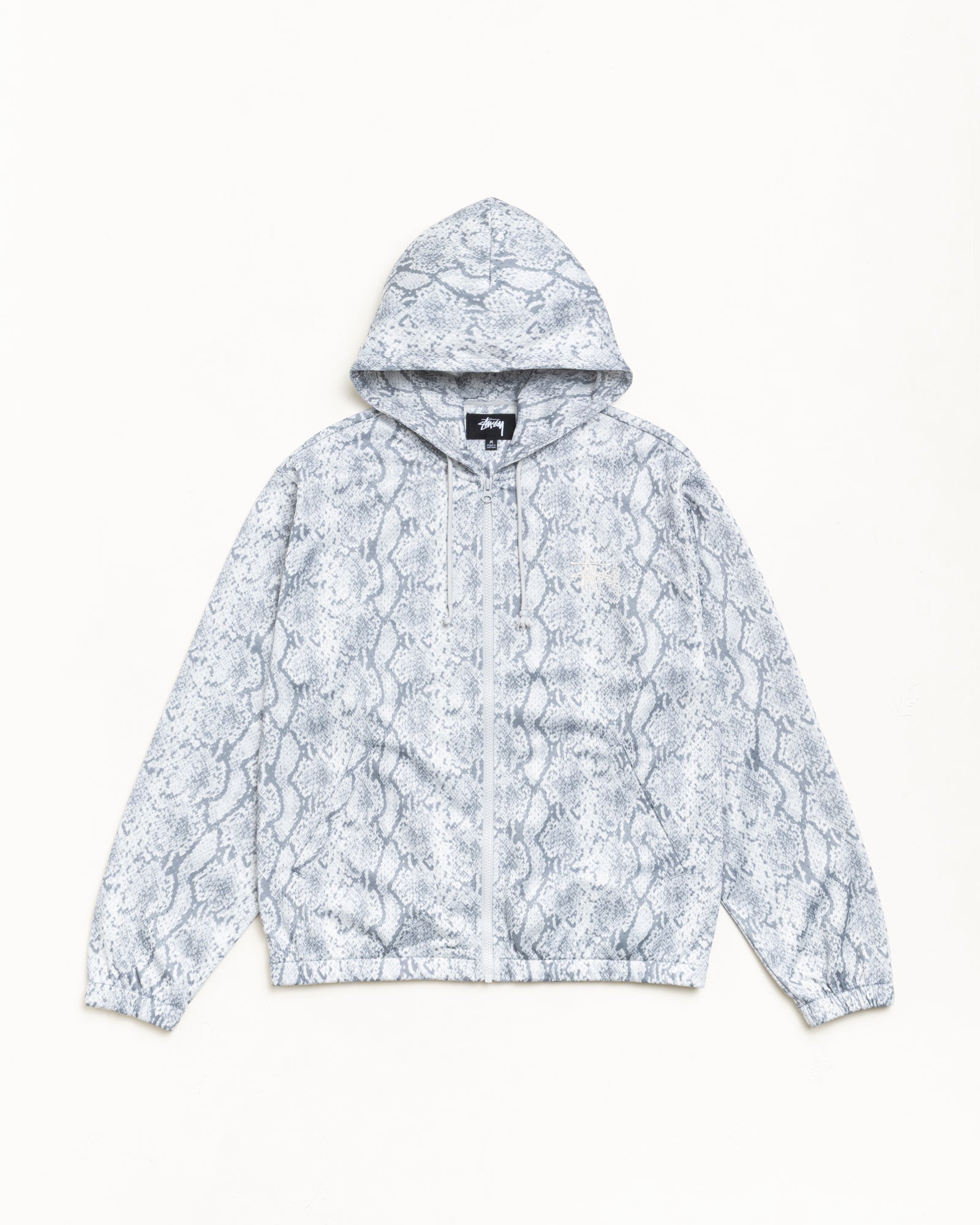 Athletic Mesh Zip Hood Unisex Long Sleeve In Snake