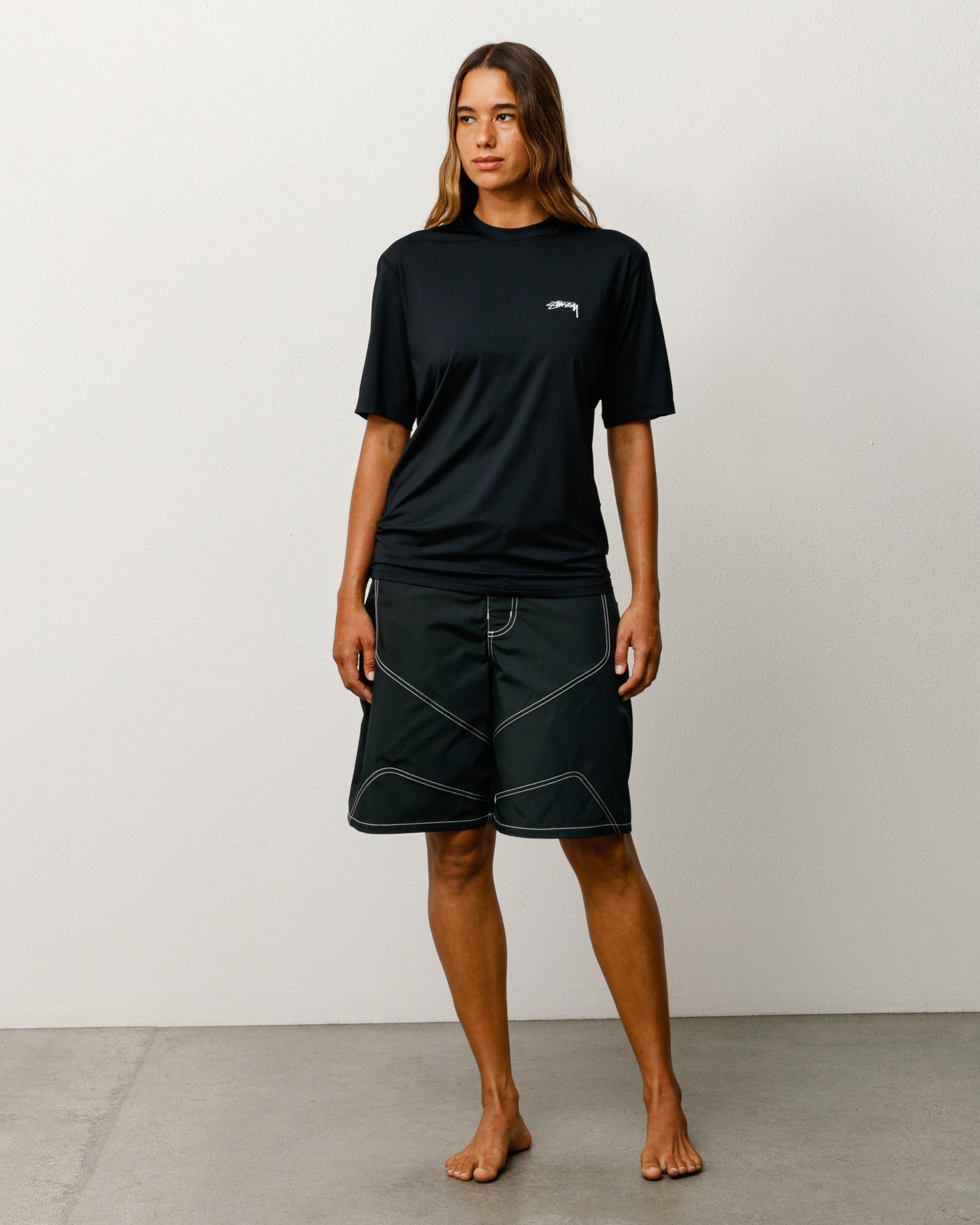 S/sl Rash Guard Unisex Short Sleeve In Black