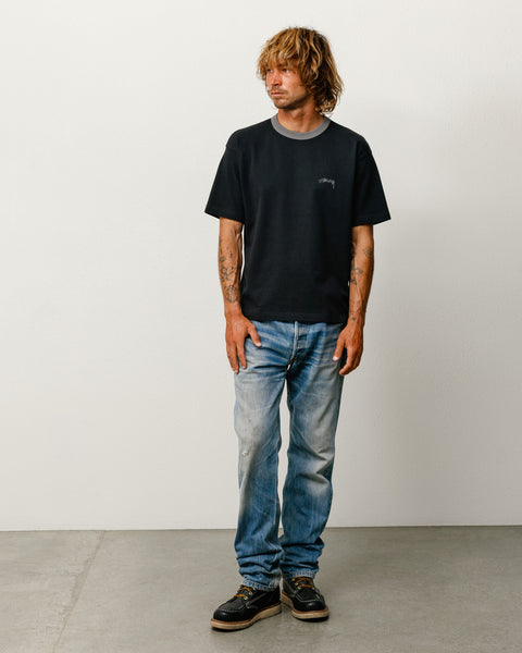Ss Ringer Tee Unisex Short Sleeve In Black