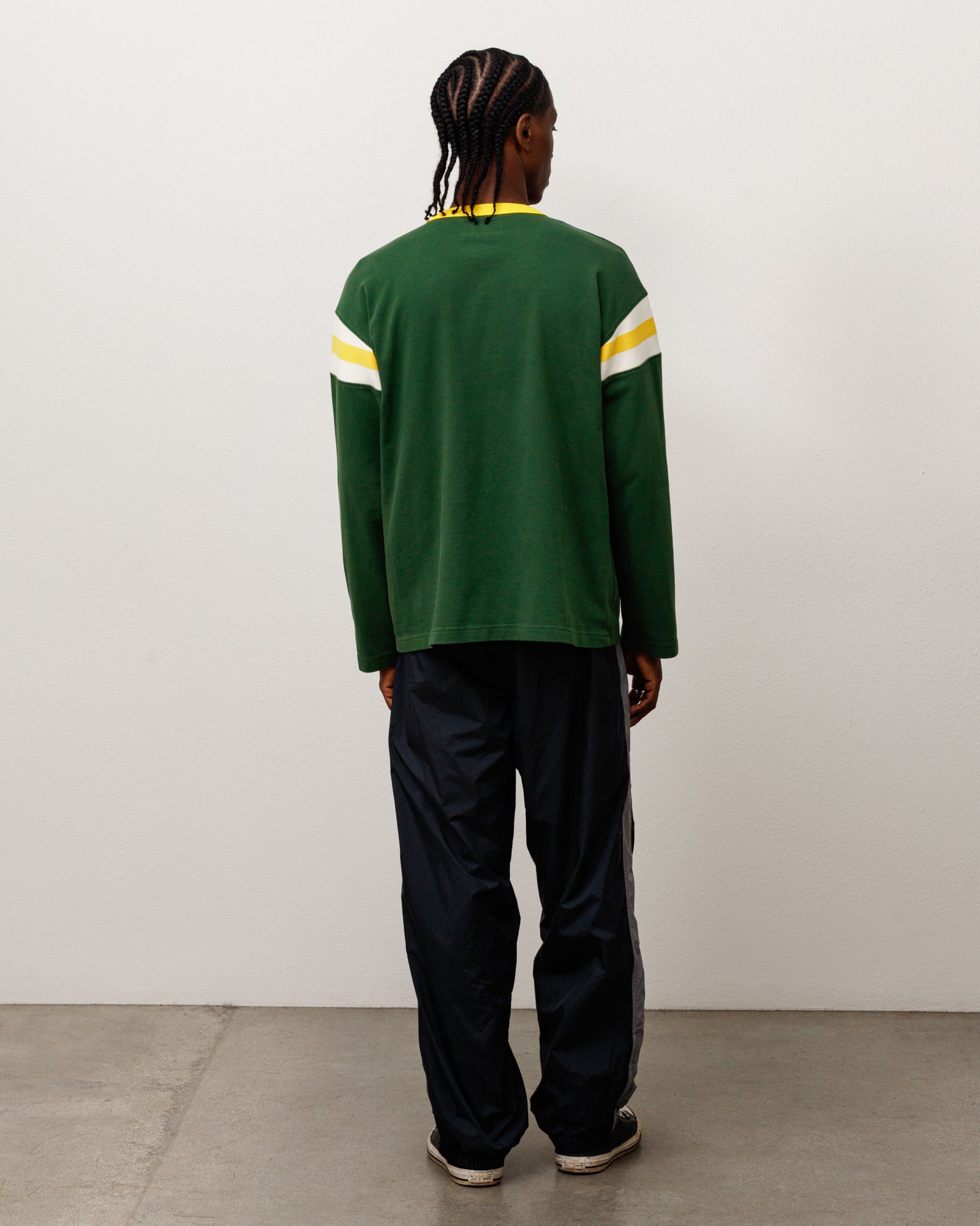 Ls Ringer Tee Unisex Long Sleeve In Green