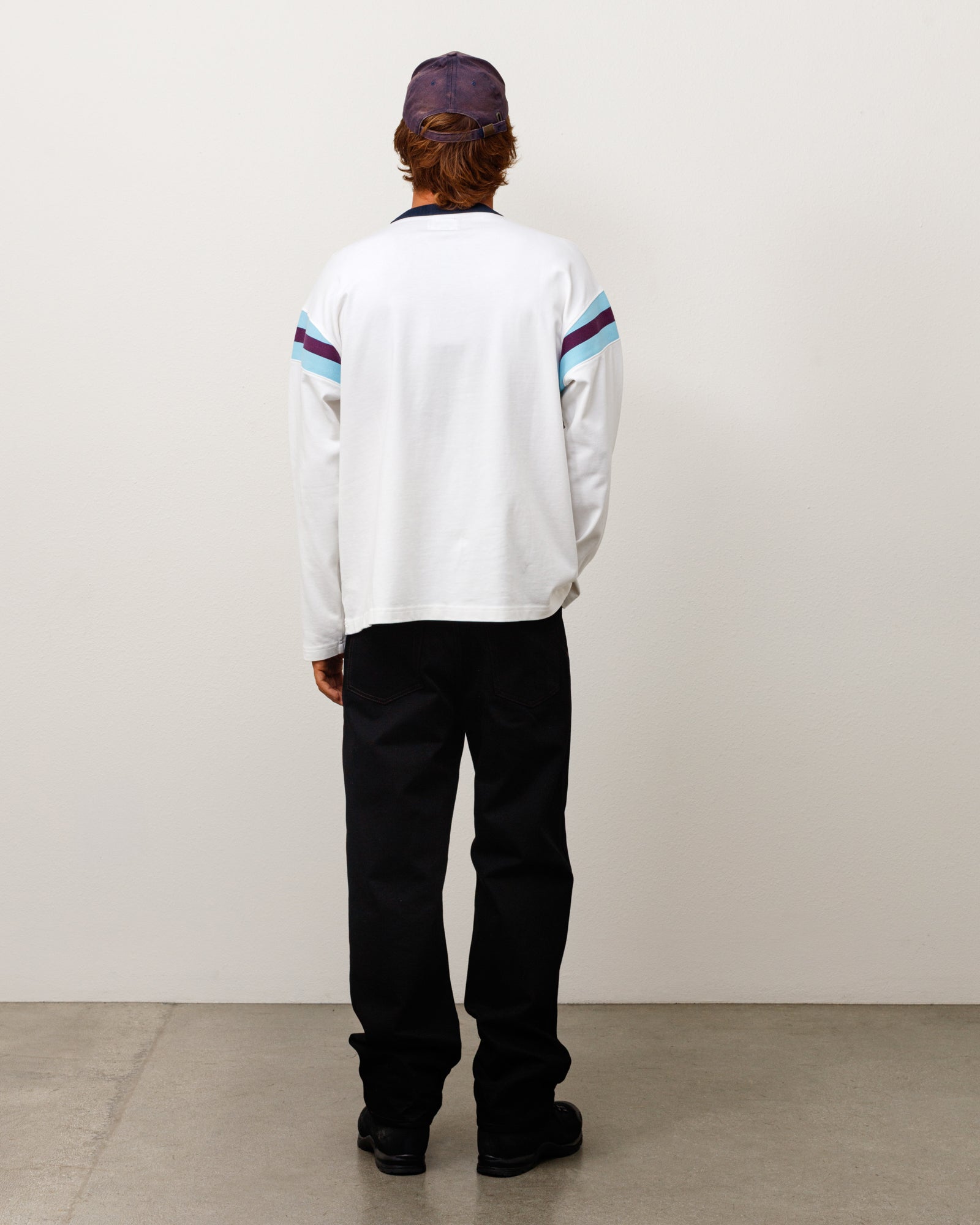 Ls Ringer Tee Unisex Long Sleeve In White