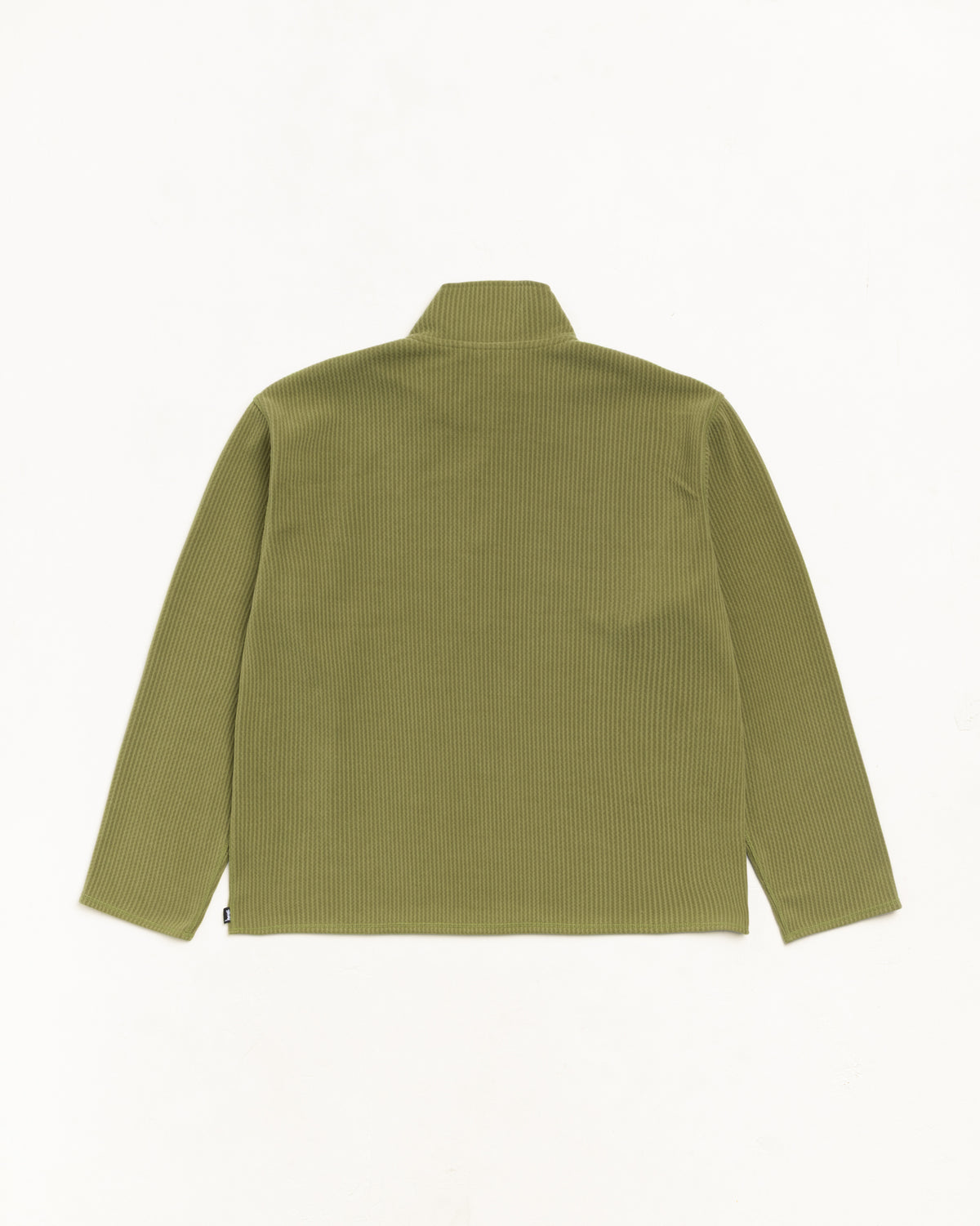 Textured Zip Mock Unisex Long Sleeve In Olive