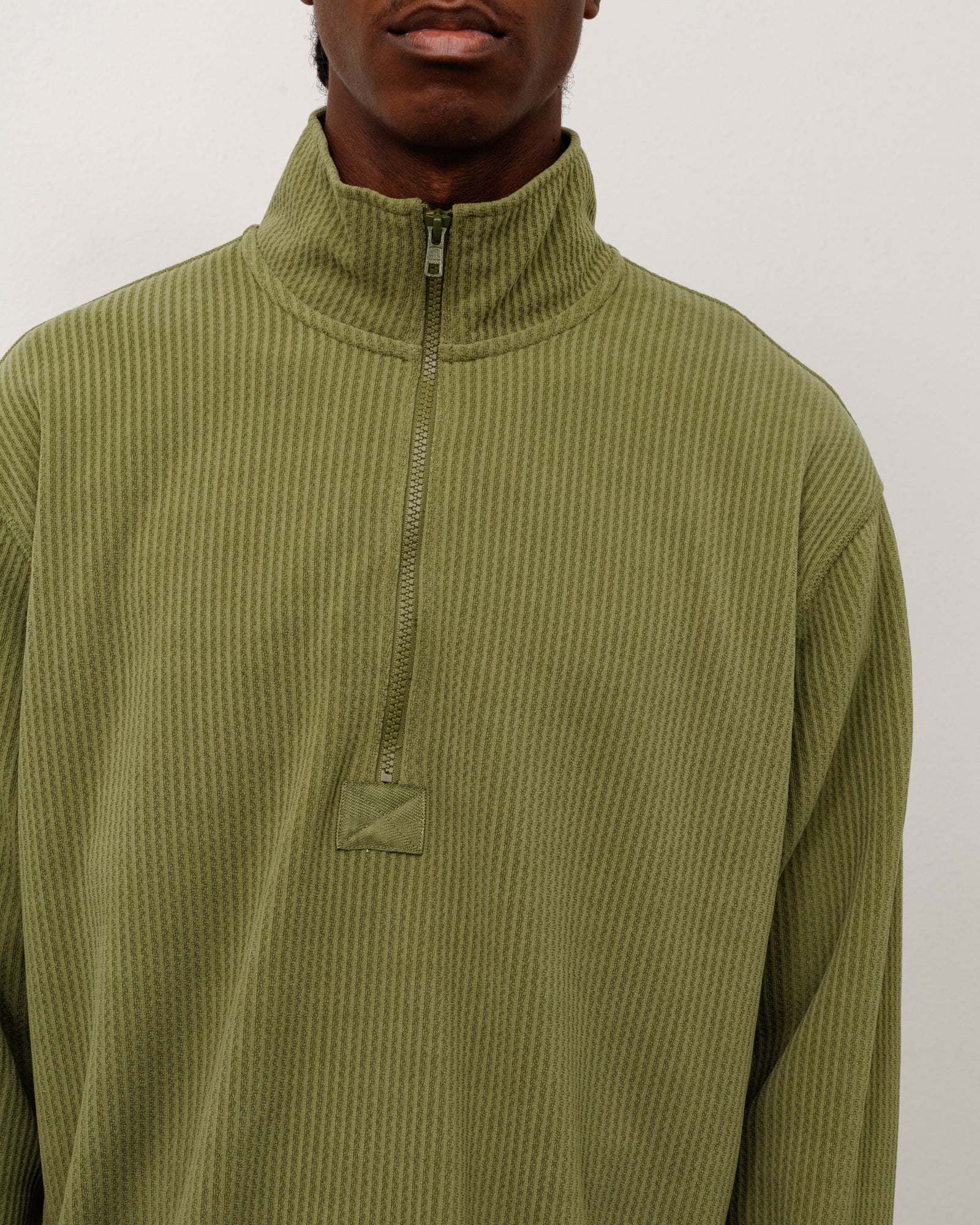 Half Zip Thermal Mock Neck - Olive | Tops & Knits | Stüssy Europe